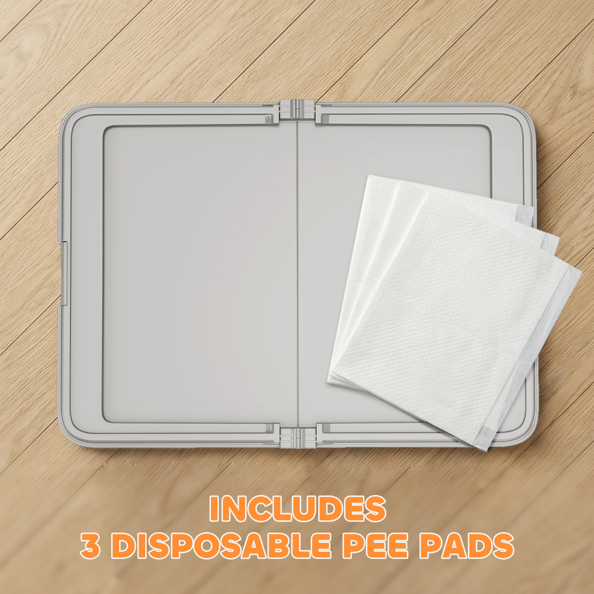 Dog Pee Pad Holder Tray with Non-Slip Base and Clips Product Image