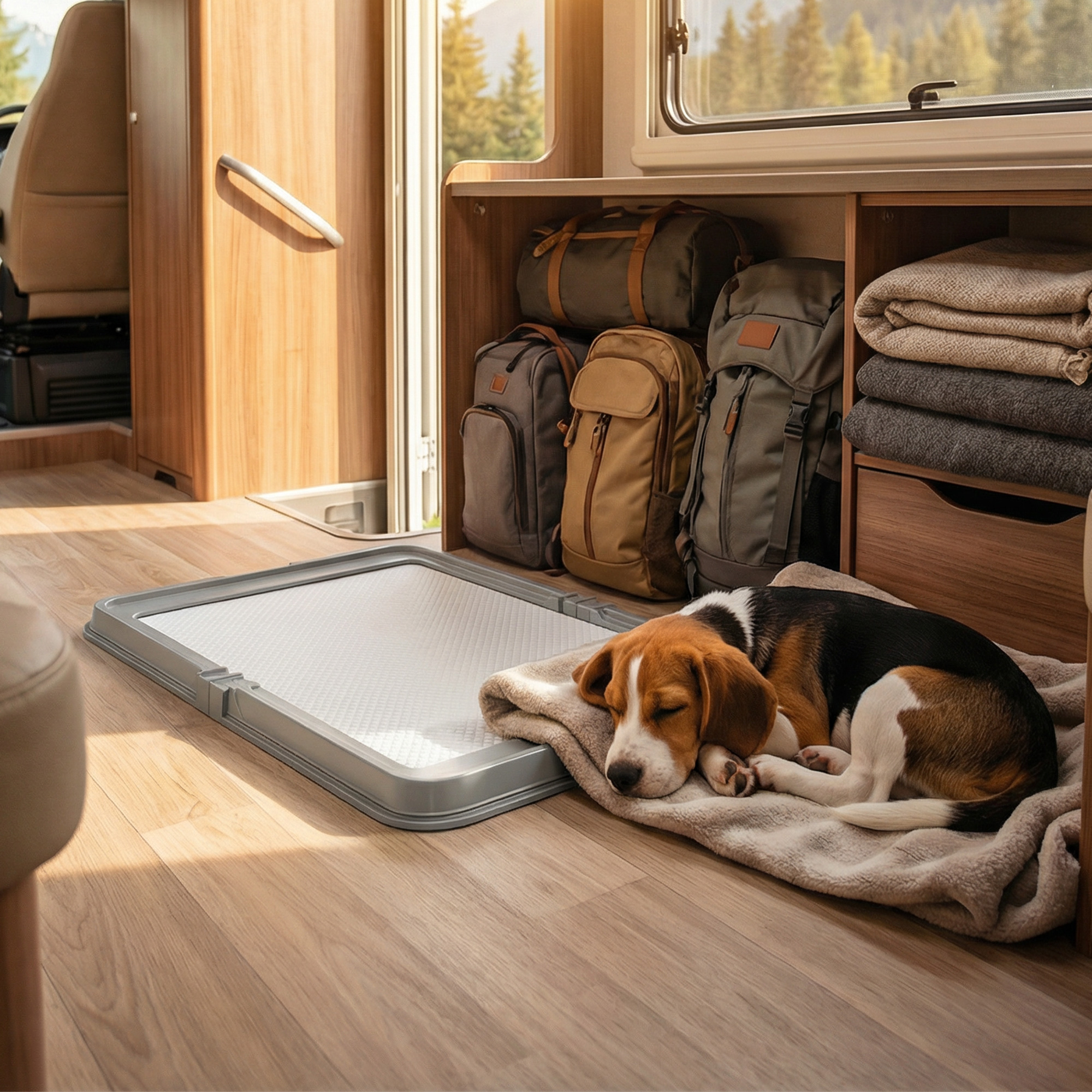 Dog Pee Pad Holder Tray with Non-Slip Base and Clips Product Image