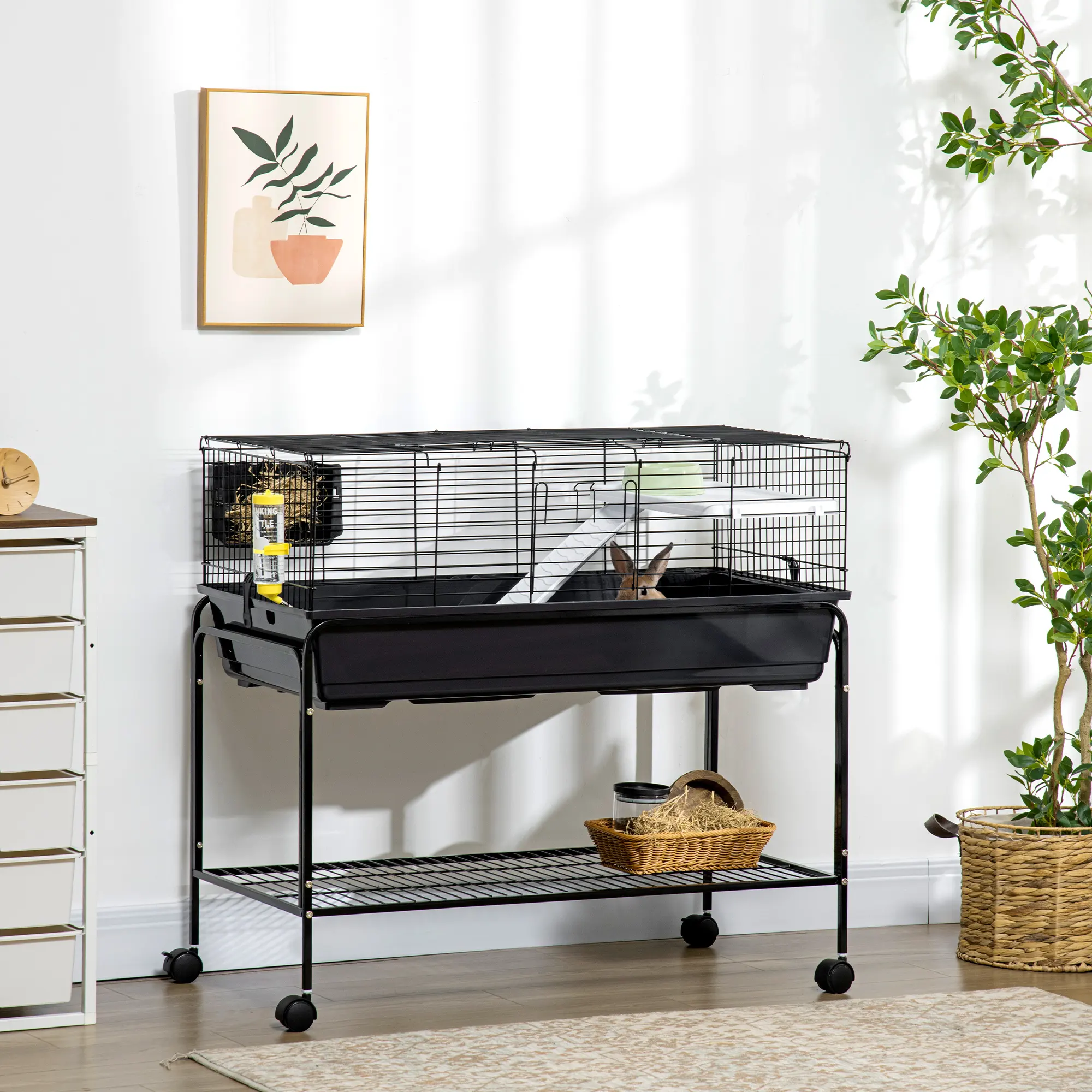 Two-Story Small Animal Cage Removable from Stand