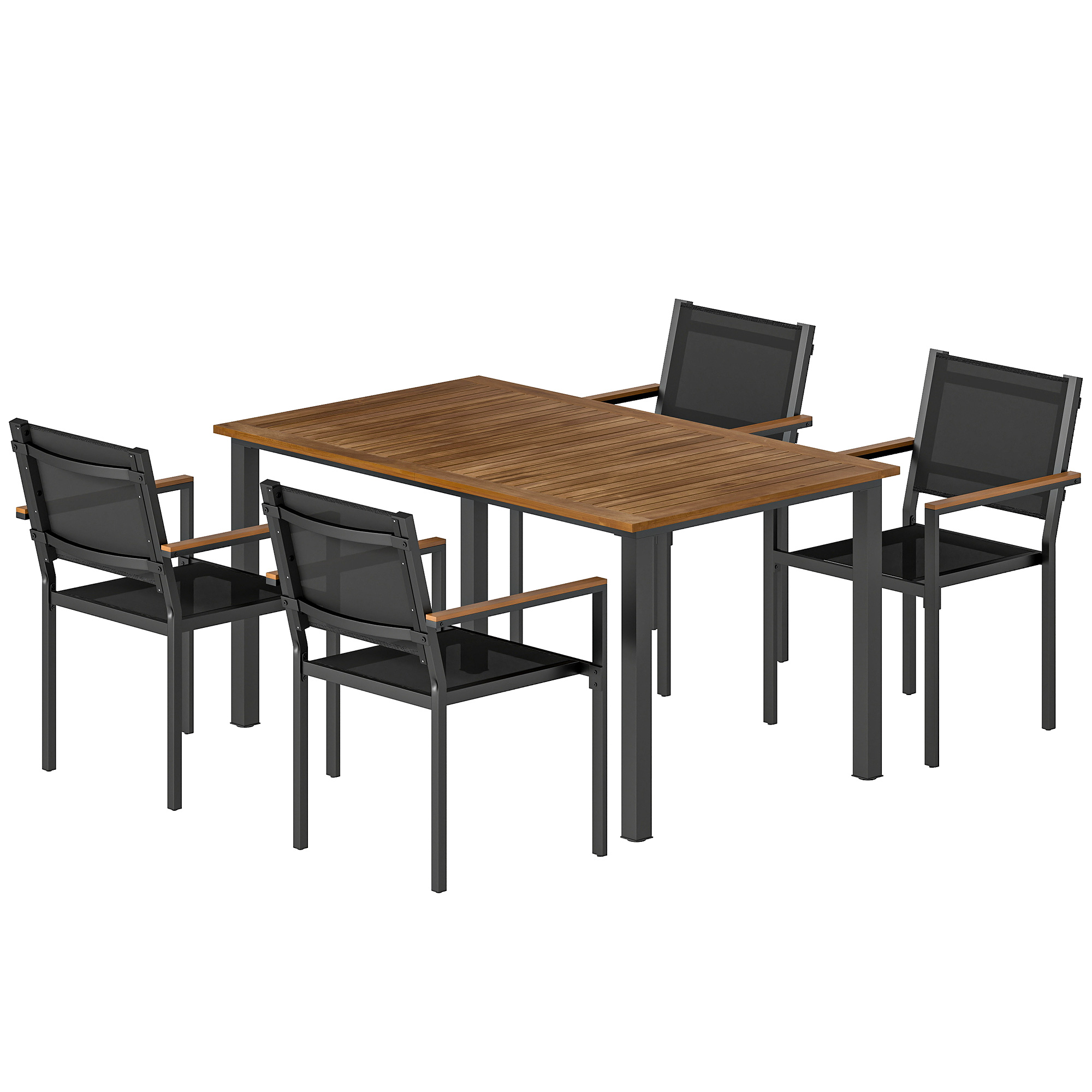 Outdoor Dining Set for 4 — Patio Table and Chairs Set with 59"