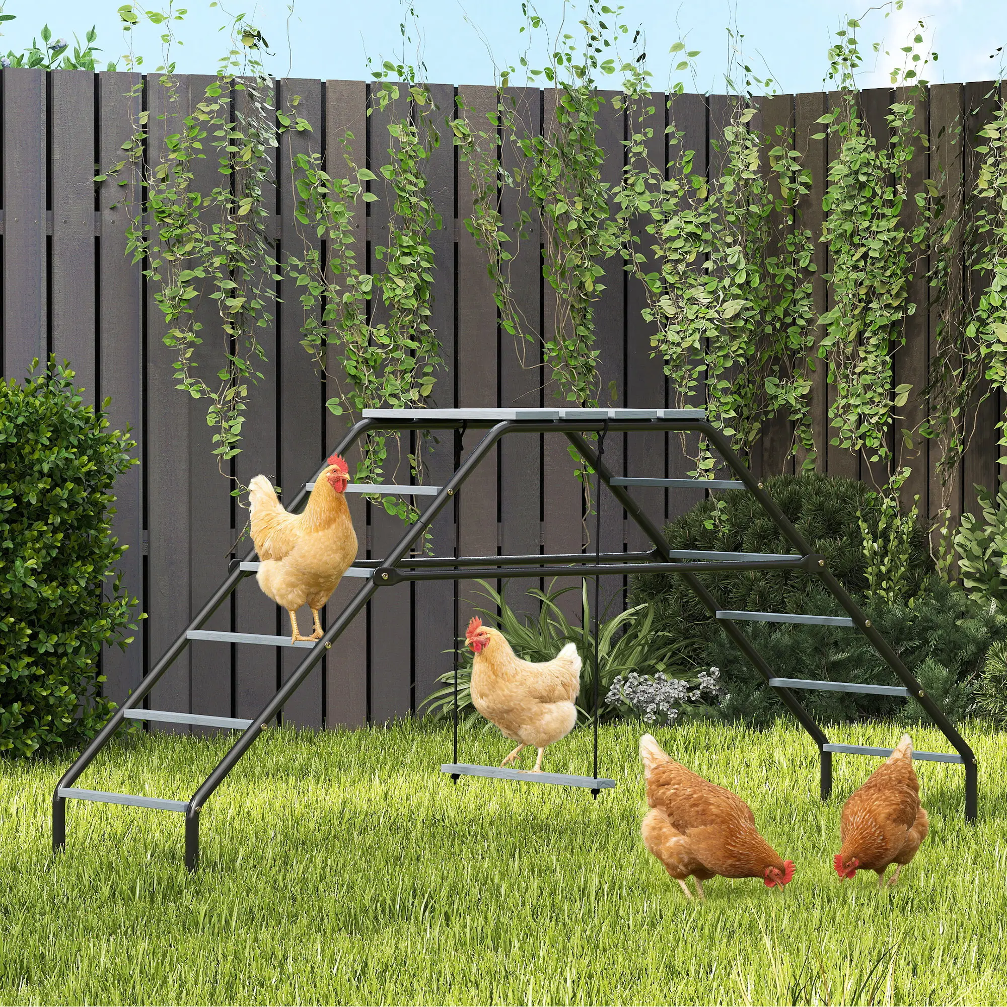 Chicken Coop Perches with Adjustable Swing, 10