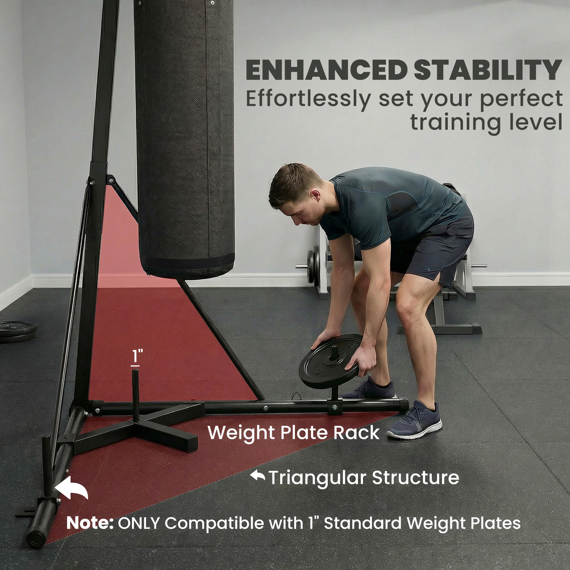 Punching Bag with Stand for Adults, 72.8"-90.9" Height Adjustable Freestanding Boxing Stand with Canvas Sandbag, Black