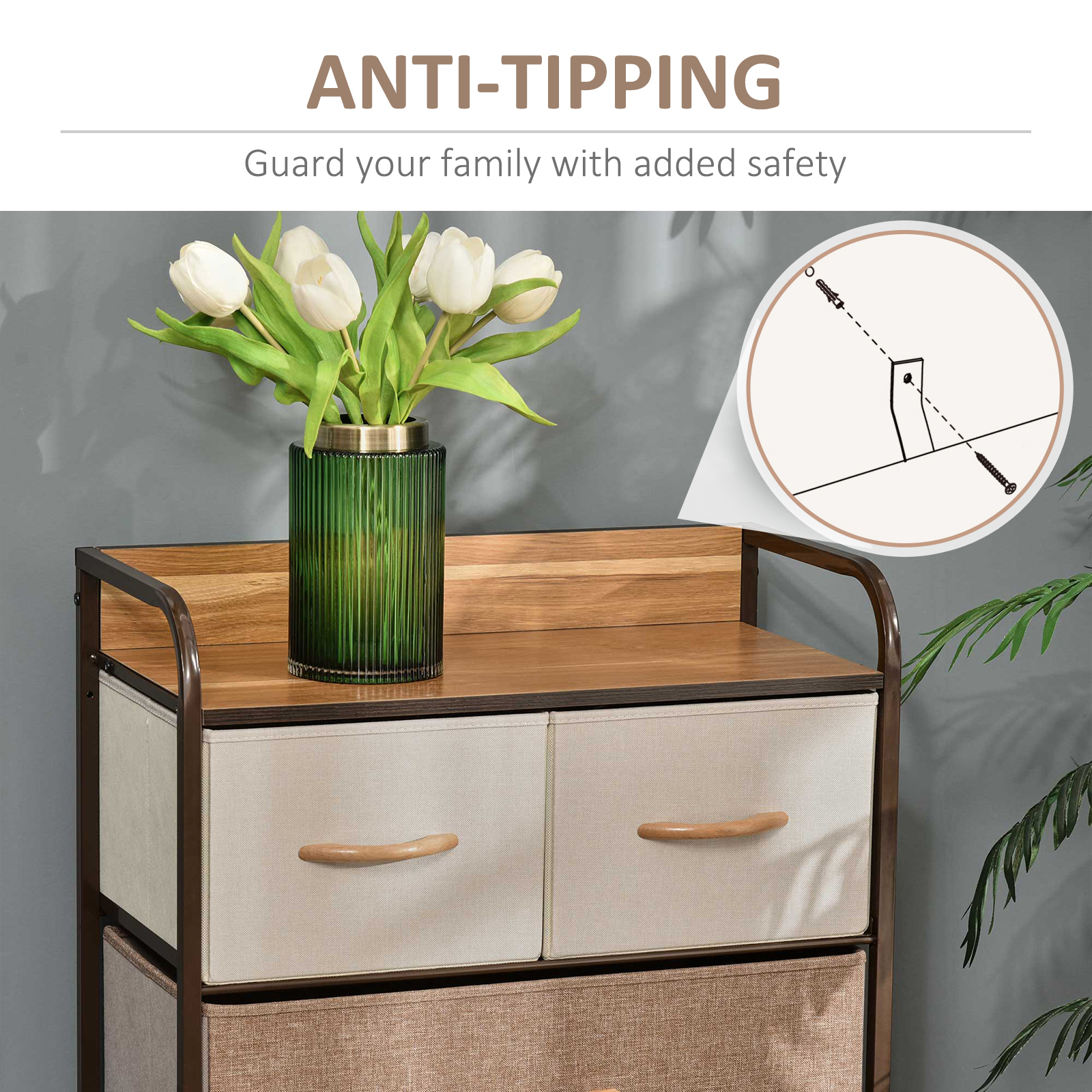 5-Drawer Fabric Dresser Tower β 4-Tier Storage Organizer β photo 3