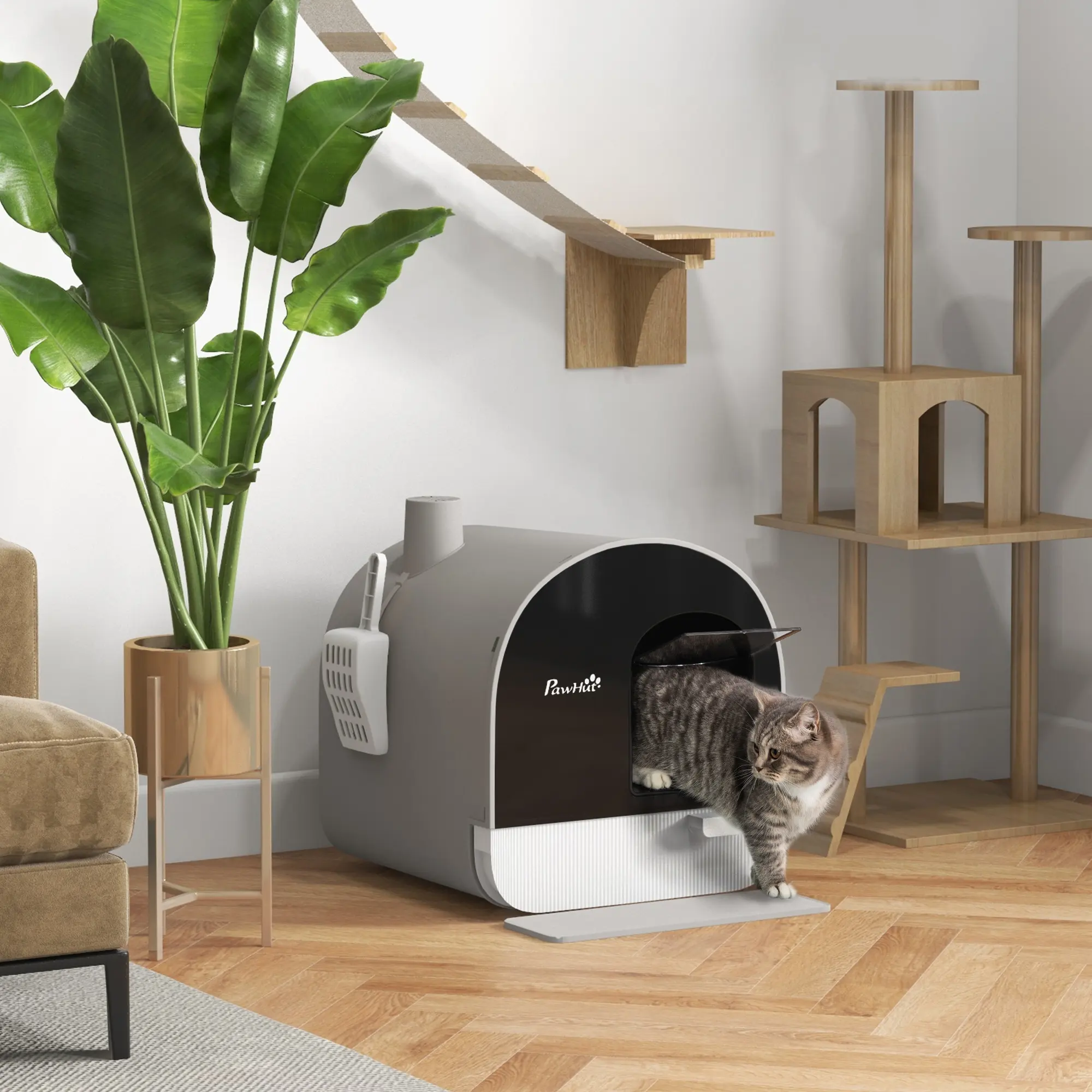 Cat Litter Box with Lid Scoop