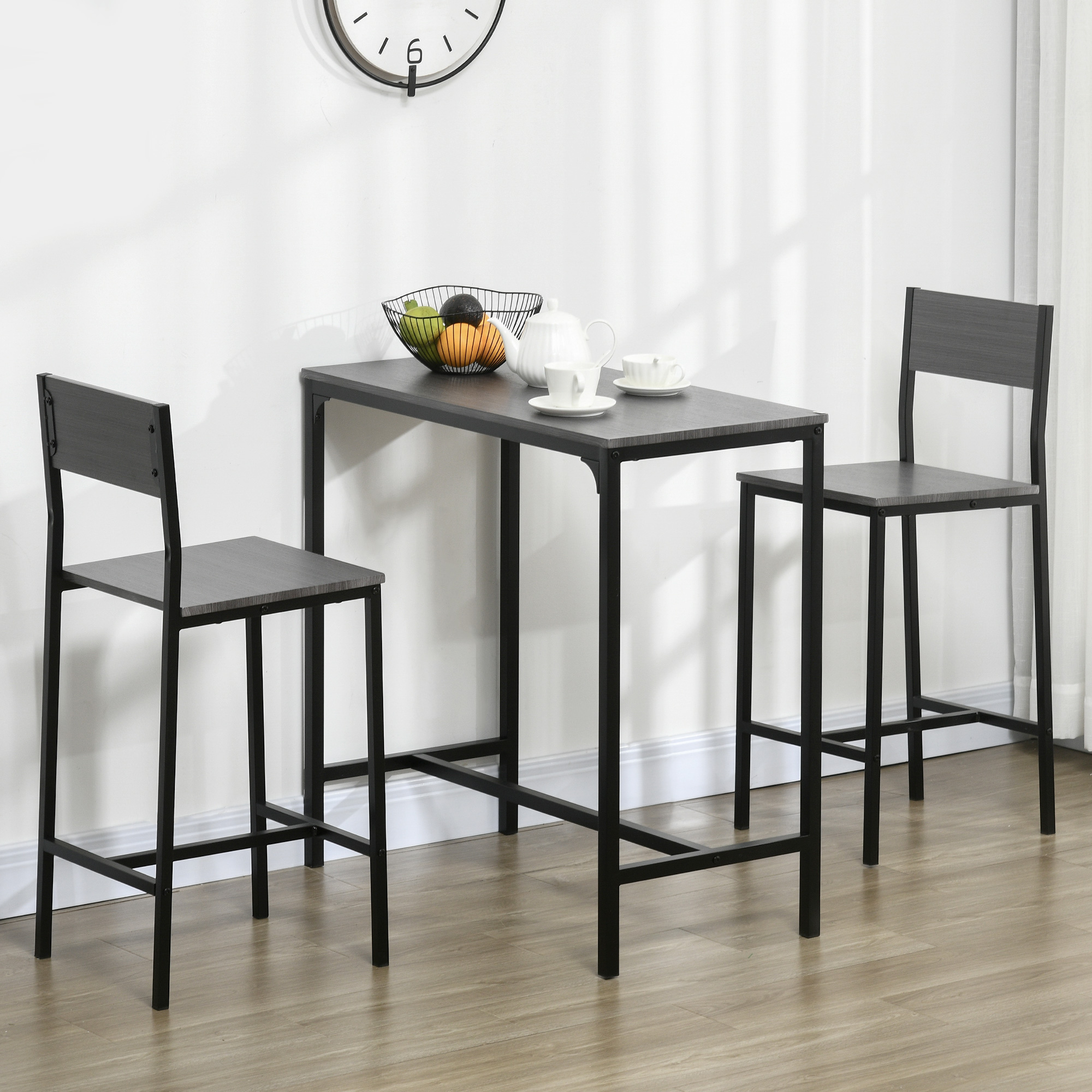 3 Piece Bar Table and Chairs β Industrial Dining Table Set for 2 β photo 3