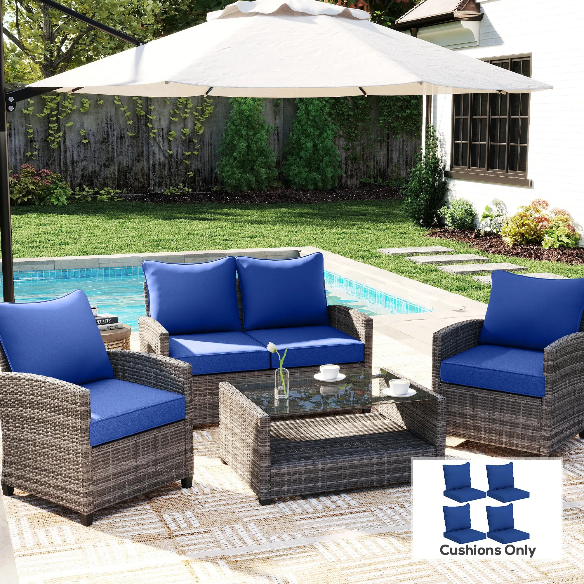 Patio Chair Cushions Set of 4