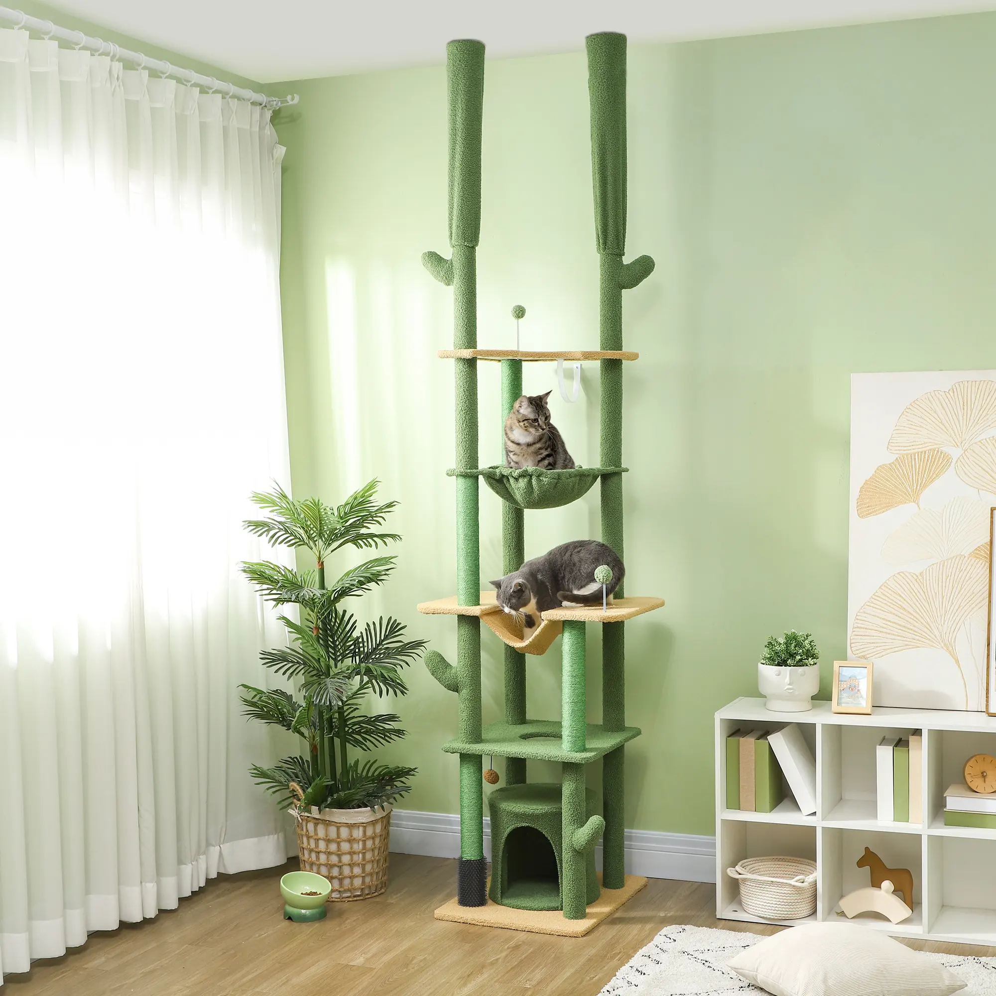 89"-100" Floor to Ceiling Cat Tree, Climbing