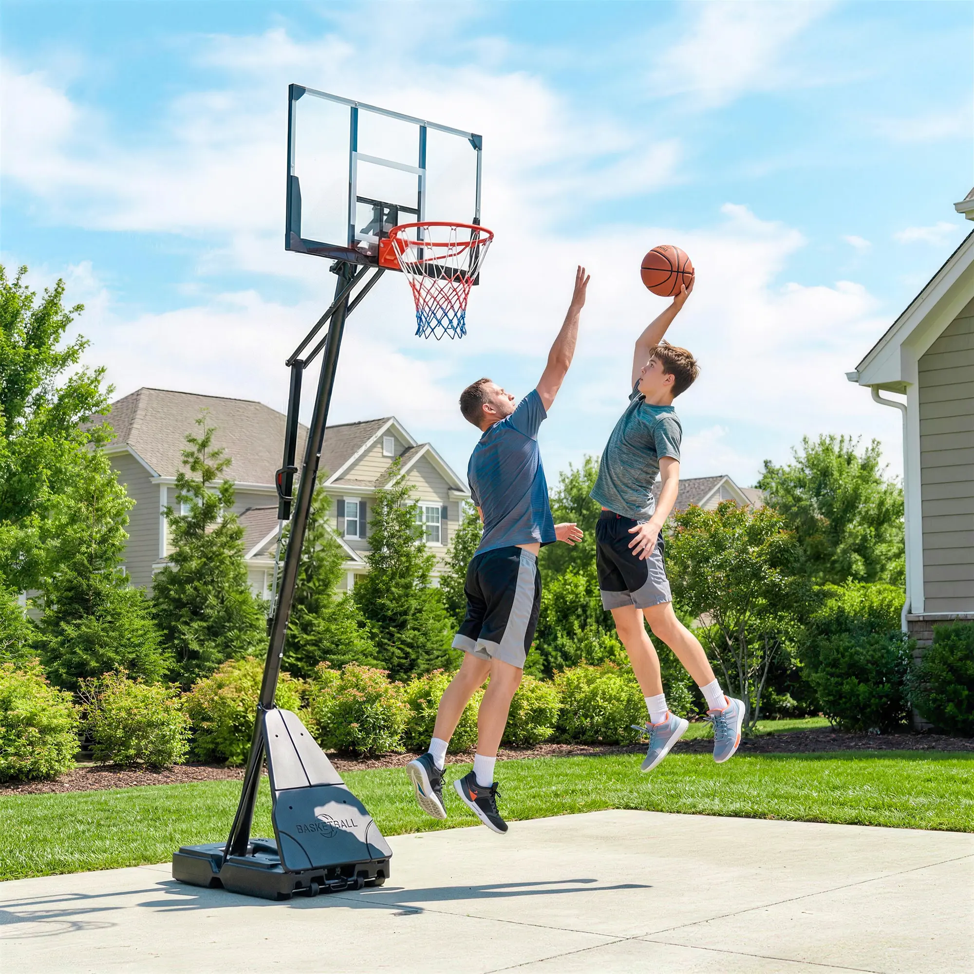 Portable Basketball Hoop Outdoor, 8-10ft Adjustable Goal