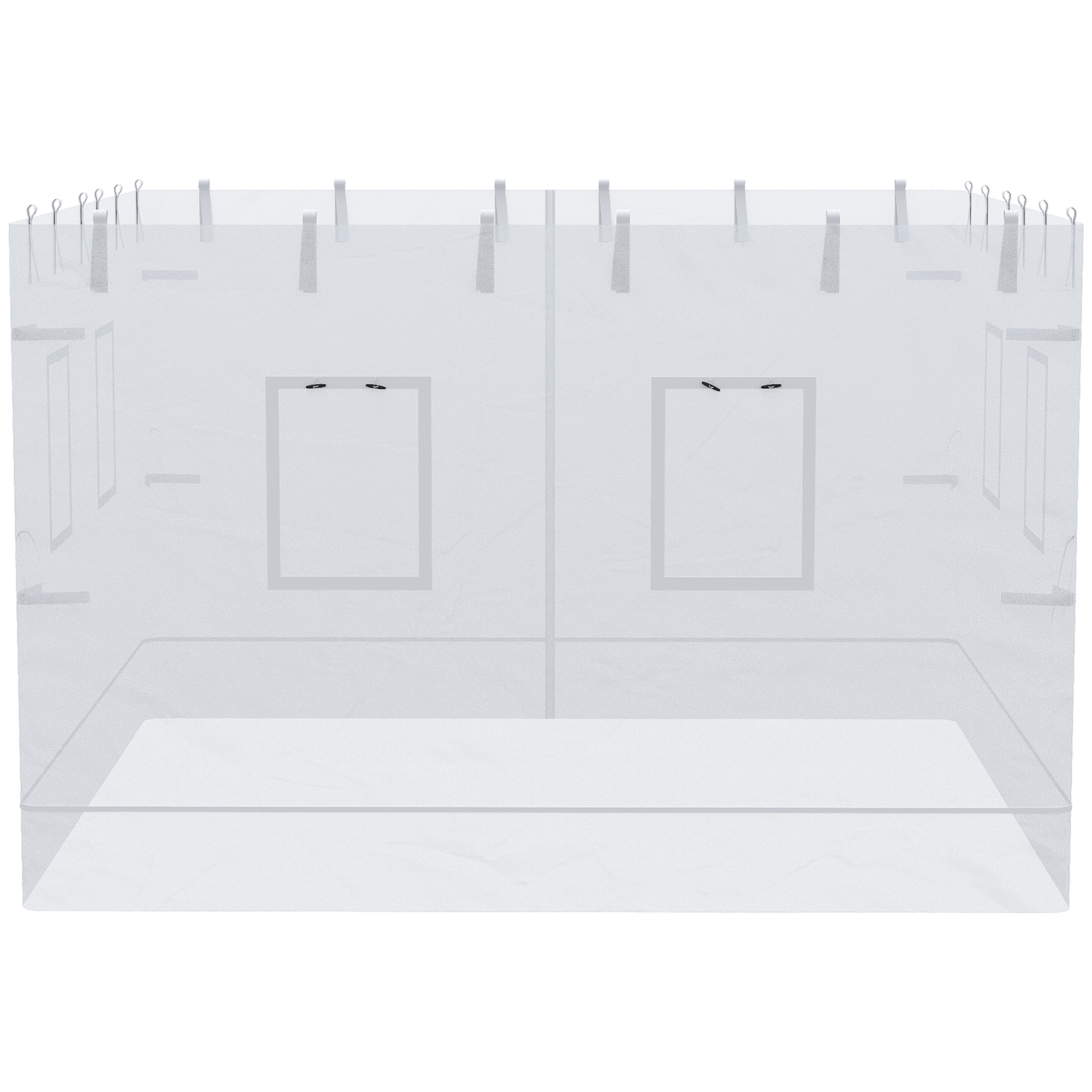  Pop up Canopy Walls, Universal Replacement Netting, Set of 4 Mesh Screen Sidewalls, Patio Netting with 6 Service Windows and 1 Door for 10' x 10' Canopy Tent, White