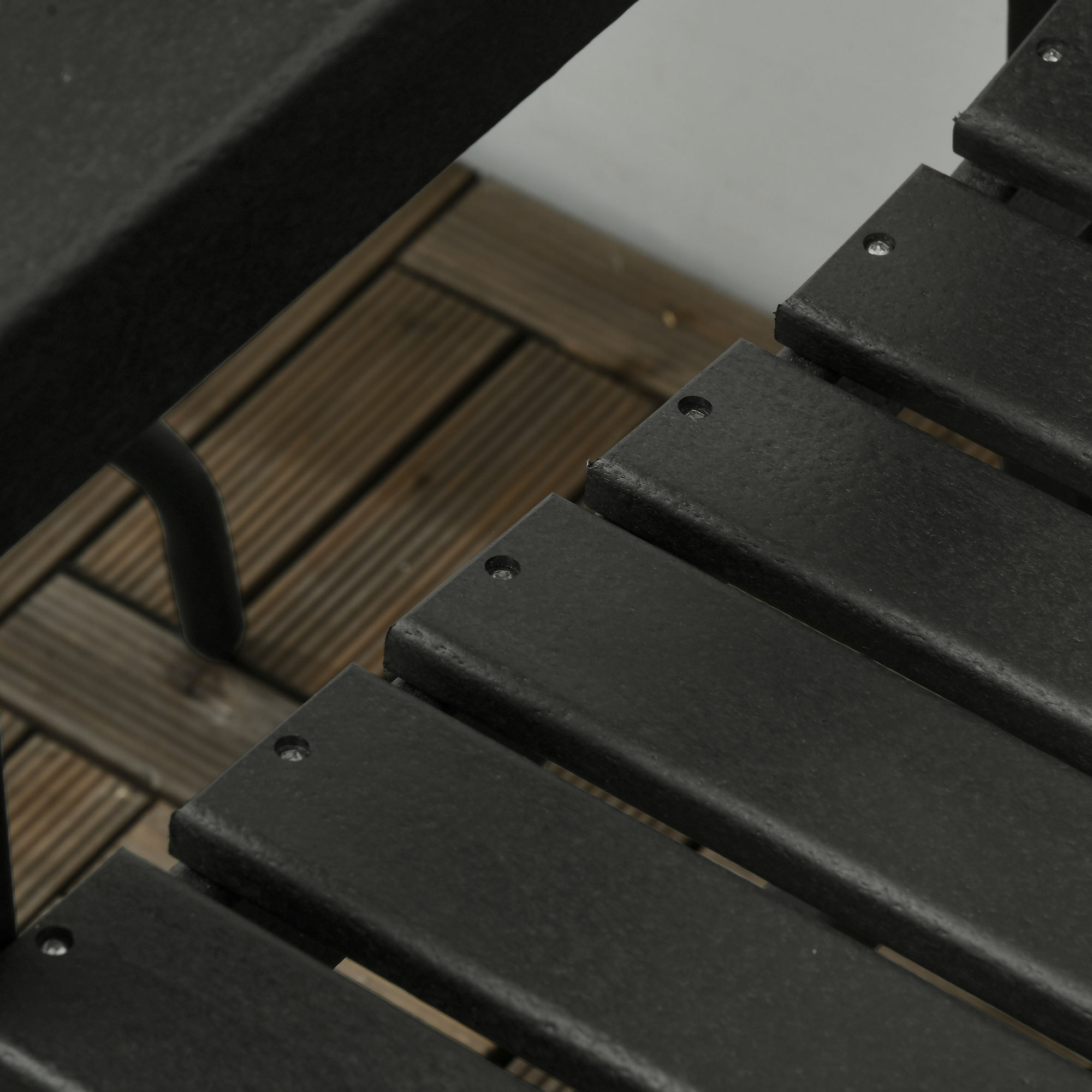  2 Piece All-Weather Patio Chairs, HDPE Patio Dining Chair Set, Heavy Duty Wood-Like Outdoor Furniture, Gray