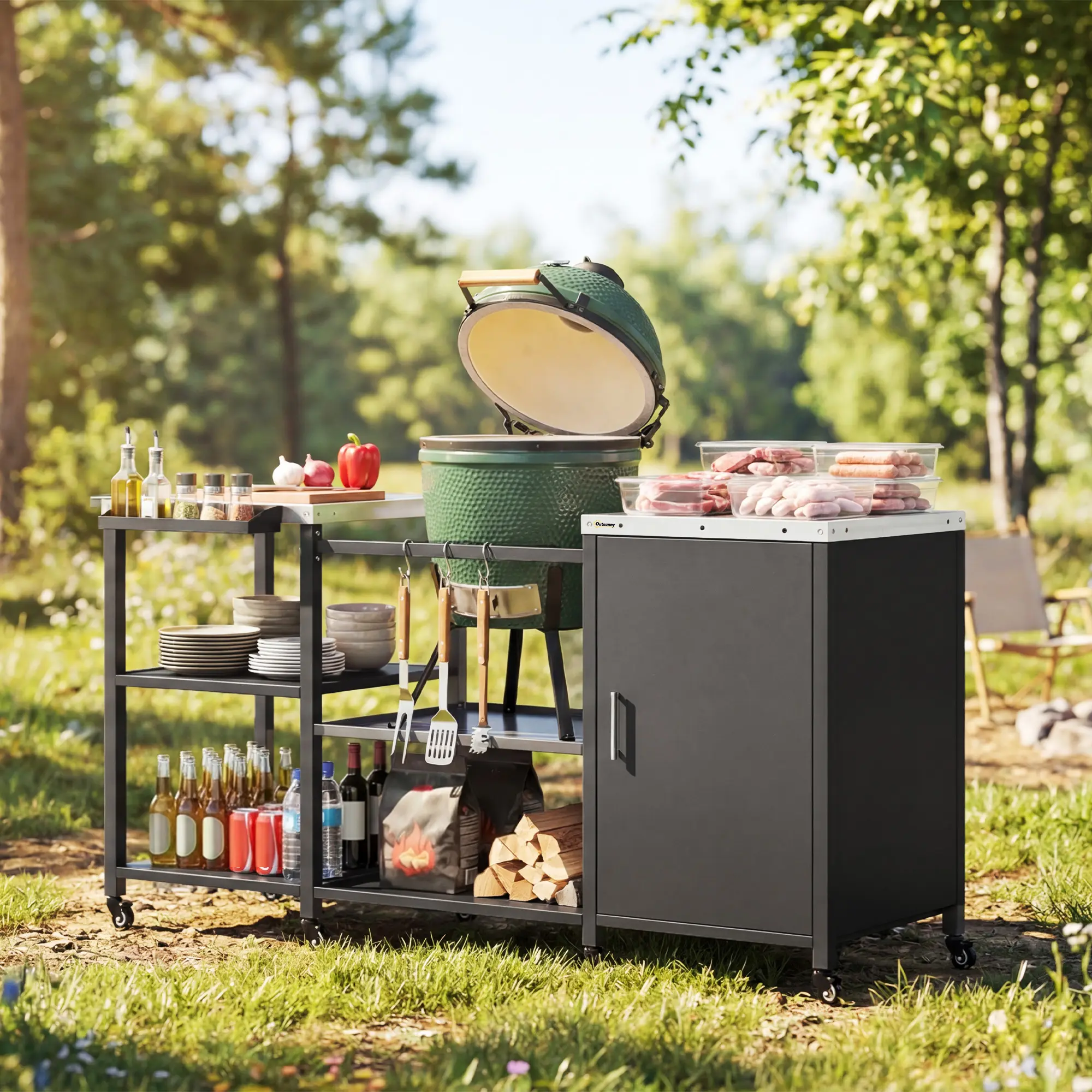 Grill Table for Big Green Egg Grill