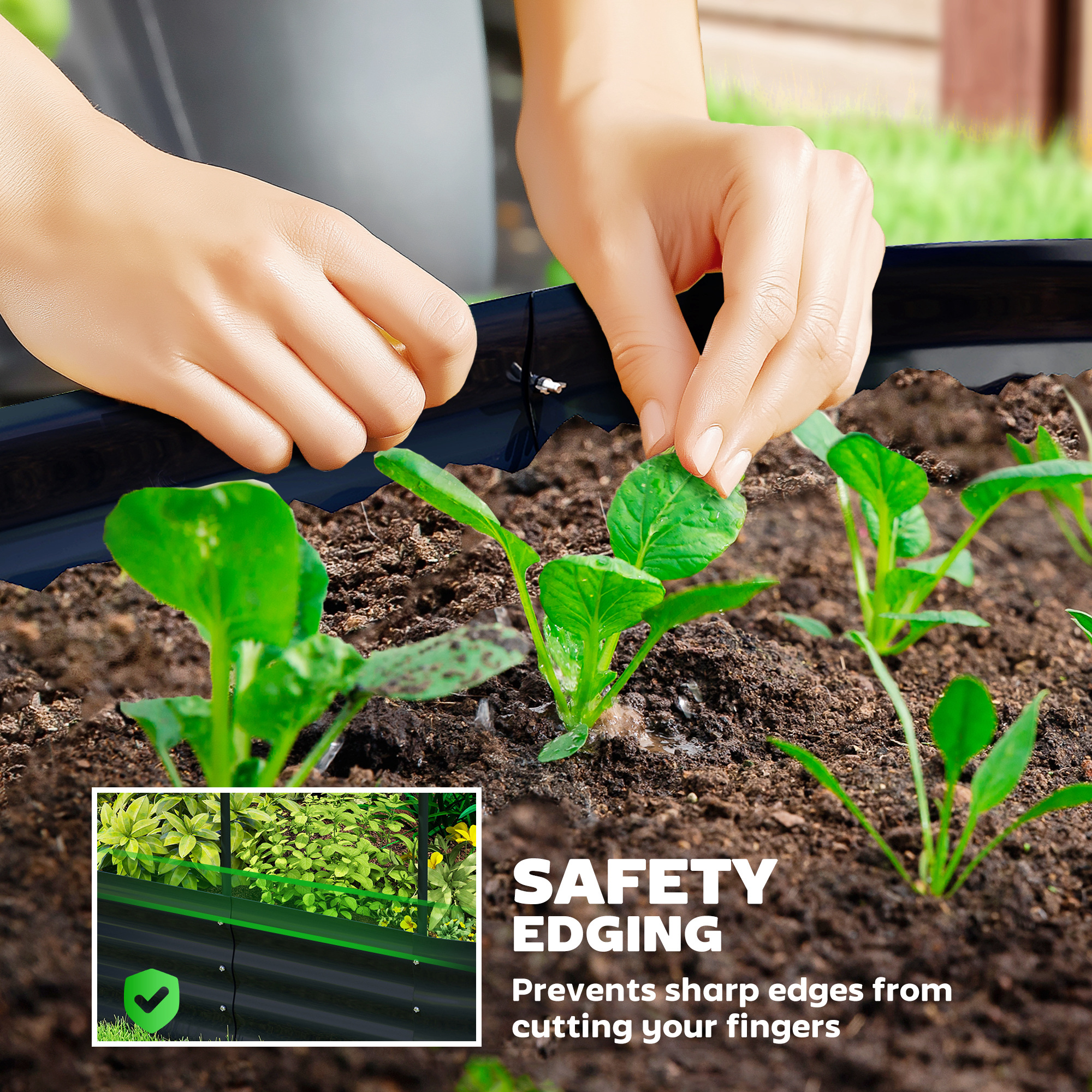  Galvanised Raised Garden Bed with Arched Trellis, 5 x 3 x 6ft Metal Outdoor Planter Box with Open Bottom, Dark Gray