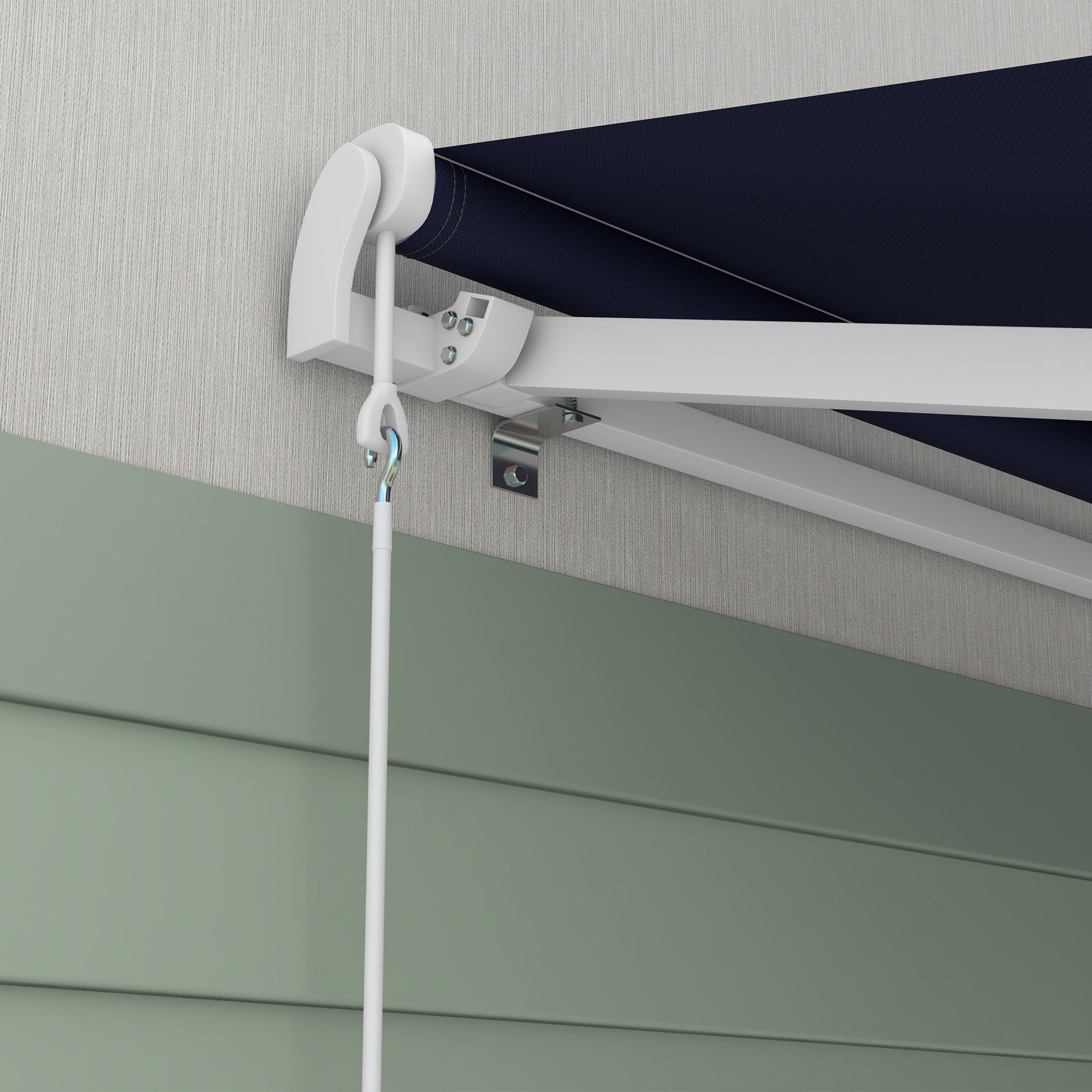  16'x10' Electric Retractable Awning Sunshade Shelter with Remote Controller & Crank Handle for Deck Balcony Yard, Blue