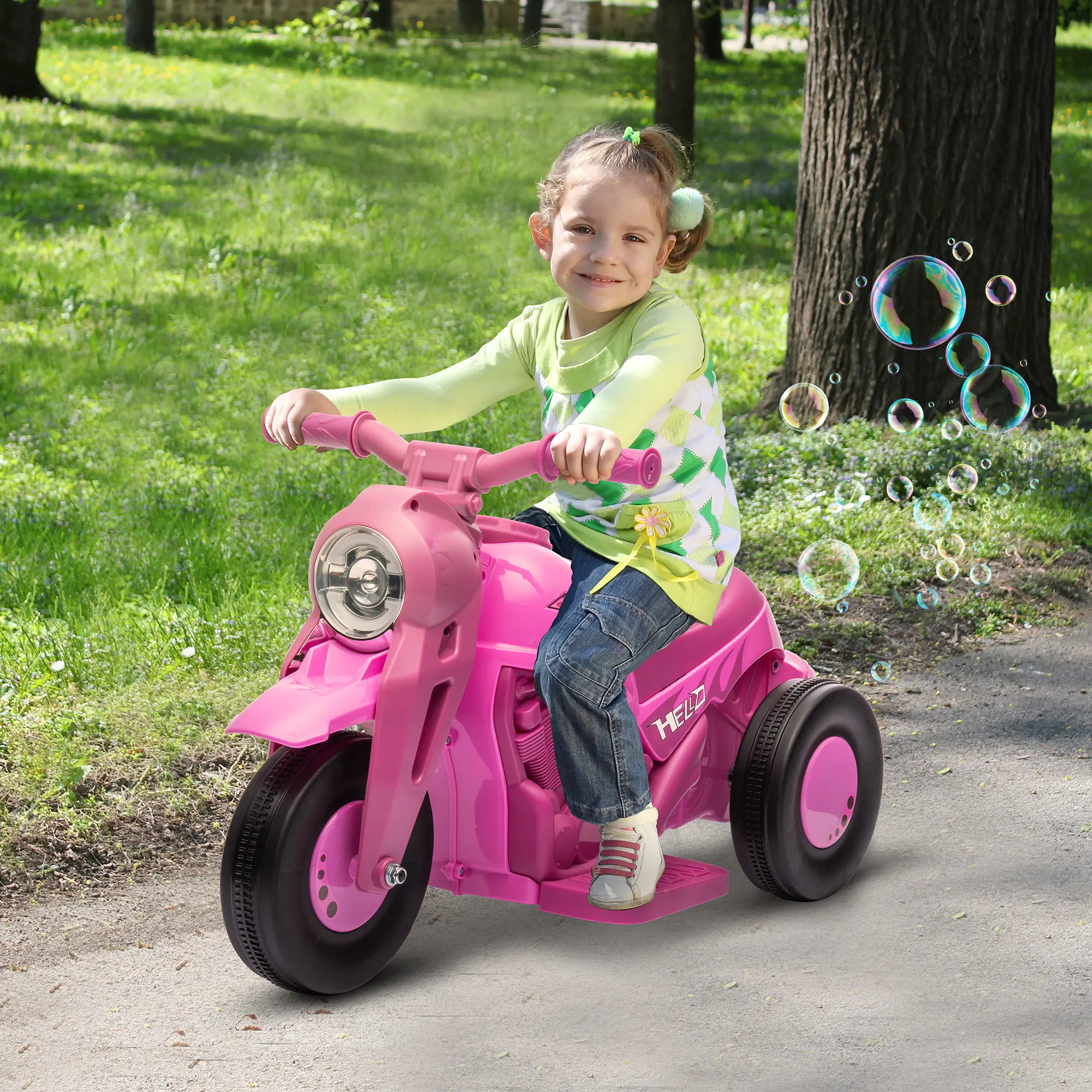 Ride On Motorcycle, 6V Bubble Car, 3