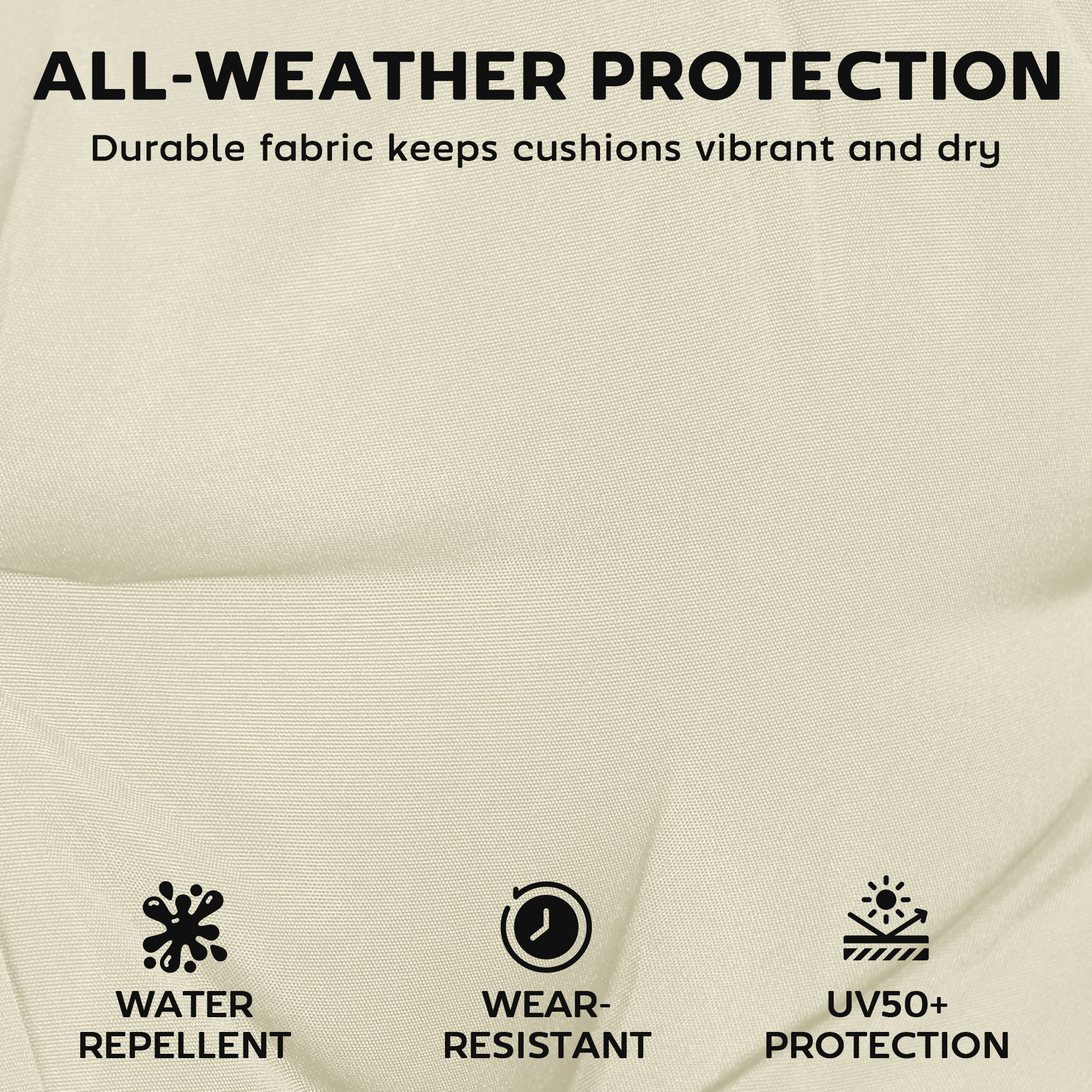  Set of 2 Chaise Lounge Cushion, 4" Thick Outdoor Lounge Chair Cushions with Ties for Patio, 21" x 72 ", Cream White