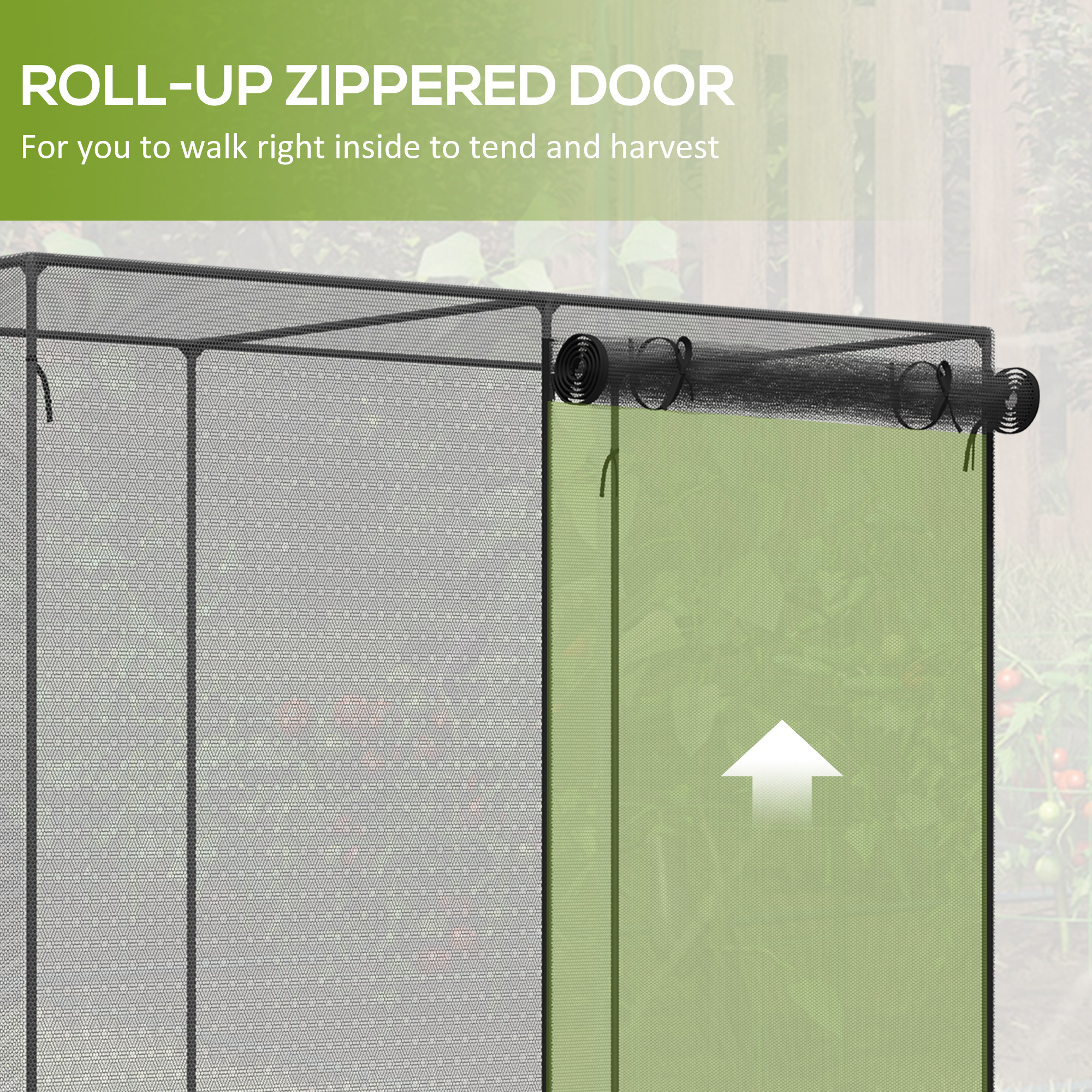  6' x 3' x 5' Crop Cage, Plant Protection Tent with Zippered Doors for Vegetable Garden, Backyard, Black