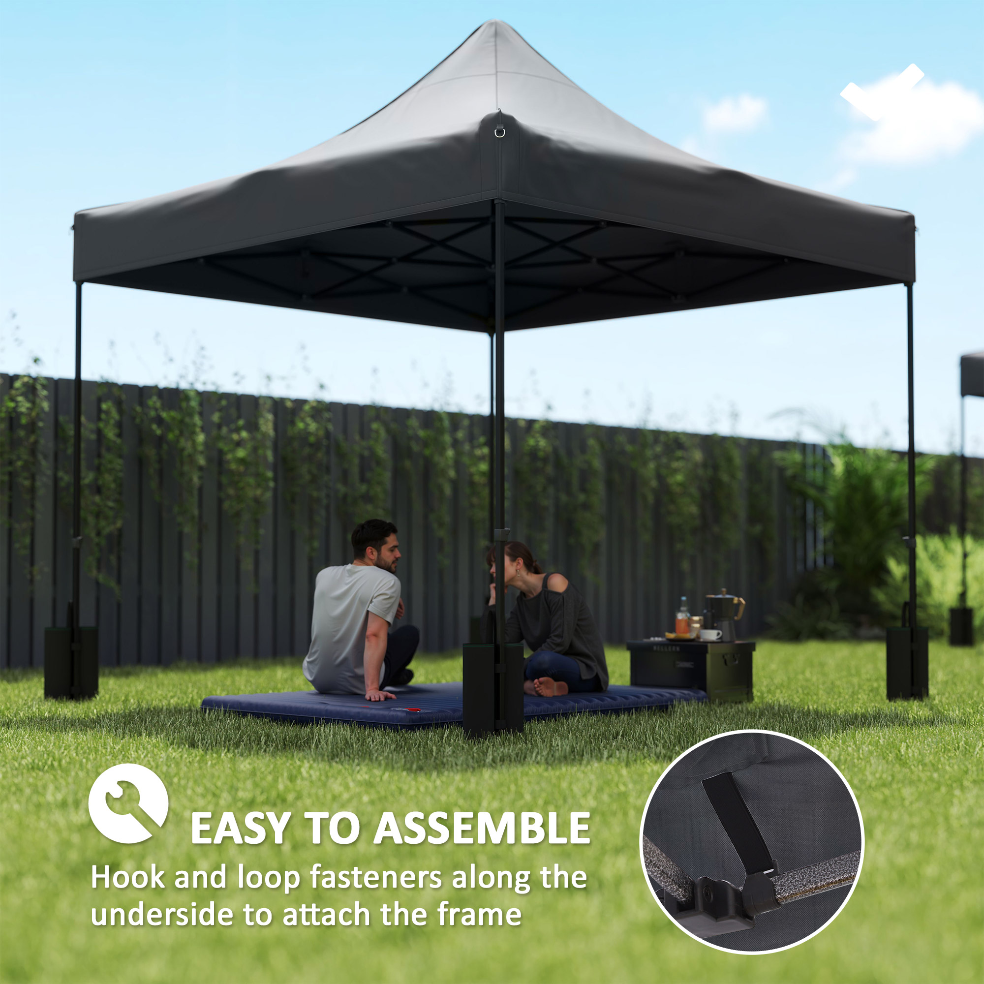  10' x 10' Replacement Canopy Top for Pop Up Canopy Tent with 4 Sand Bags, UPF50+ Protection, Dark Gray