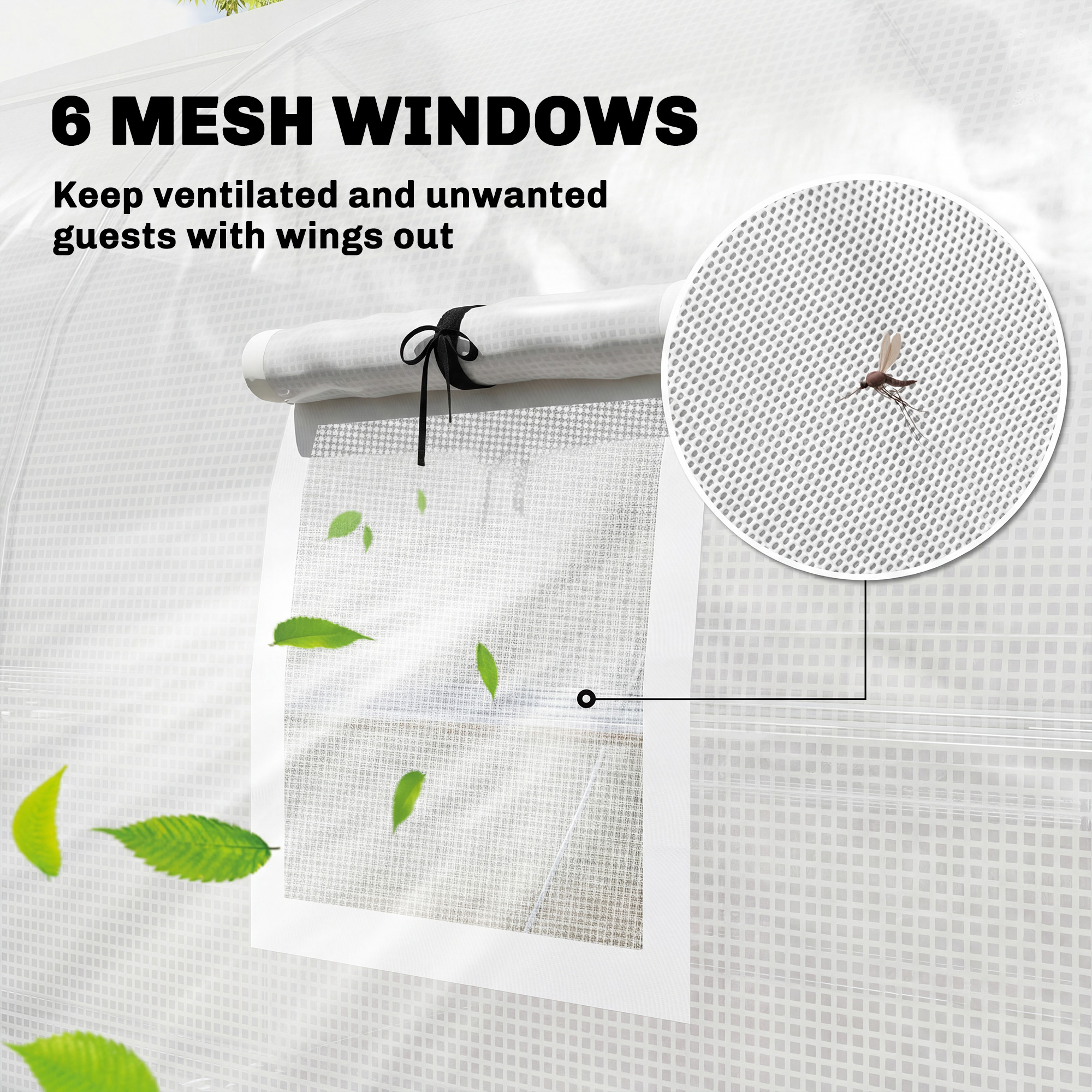 10x11x6 Walk-in Tunnel Greenhouse with Shelves, Mesh Door and Windows, Plant Hot House with PE Cover… image 7