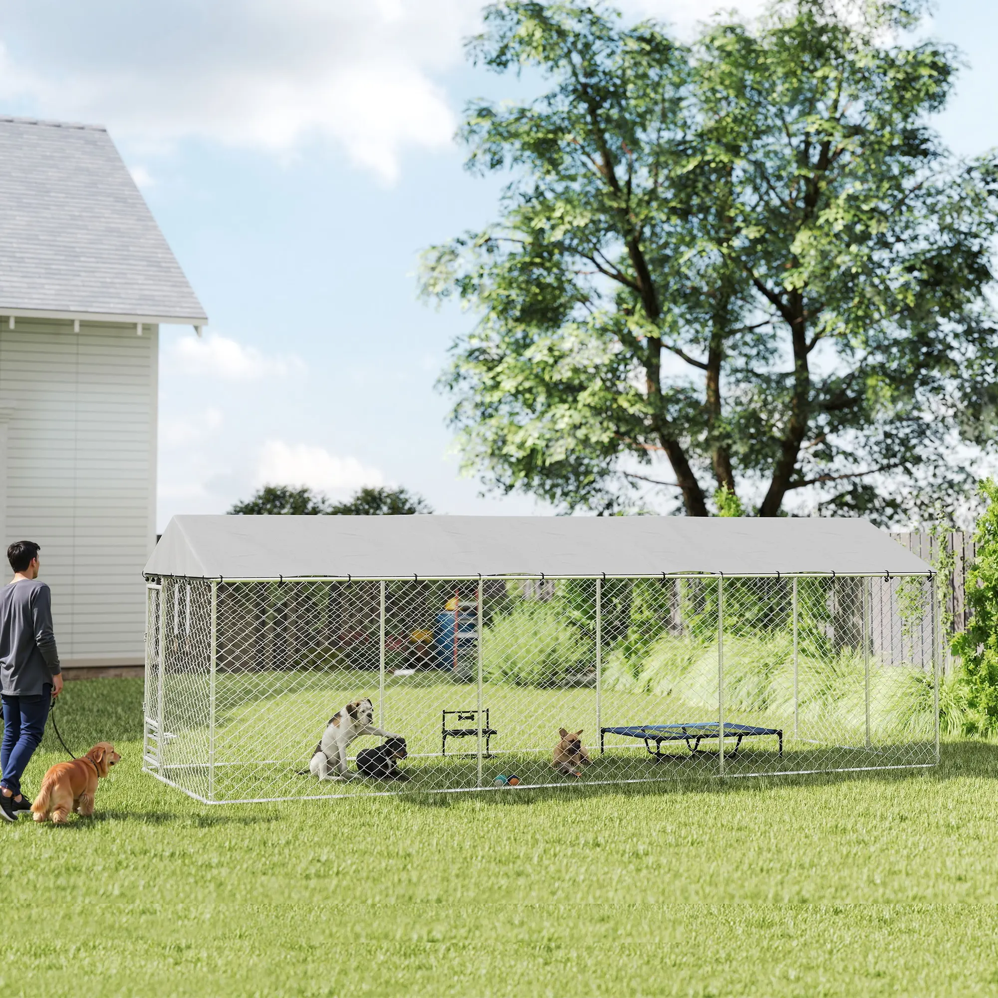 Dog Kennel Outdoor Run Waterproof UV-Resist Cover