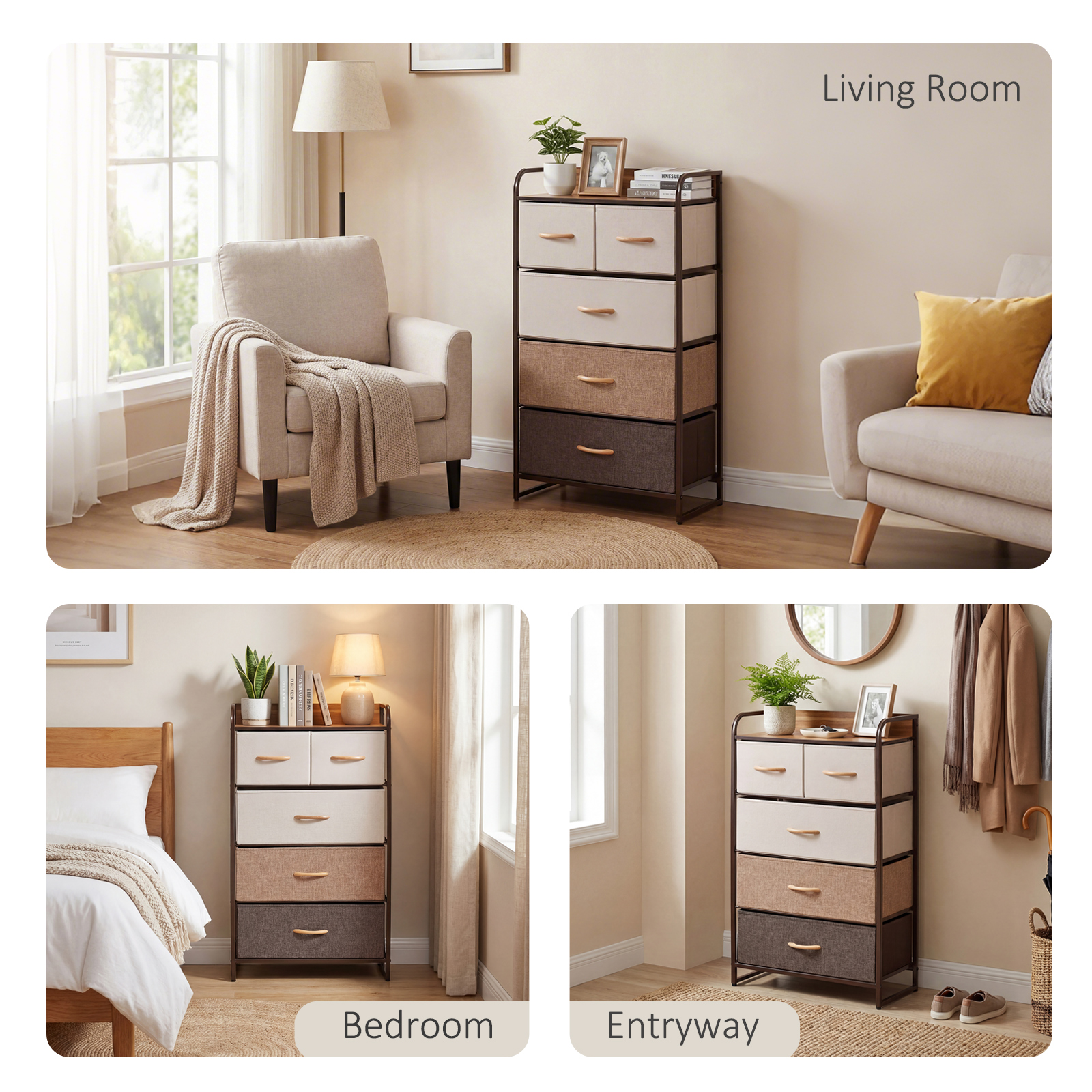 5-Drawer Fabric Dresser Tower β 4-Tier Storage Organizer β photo 8