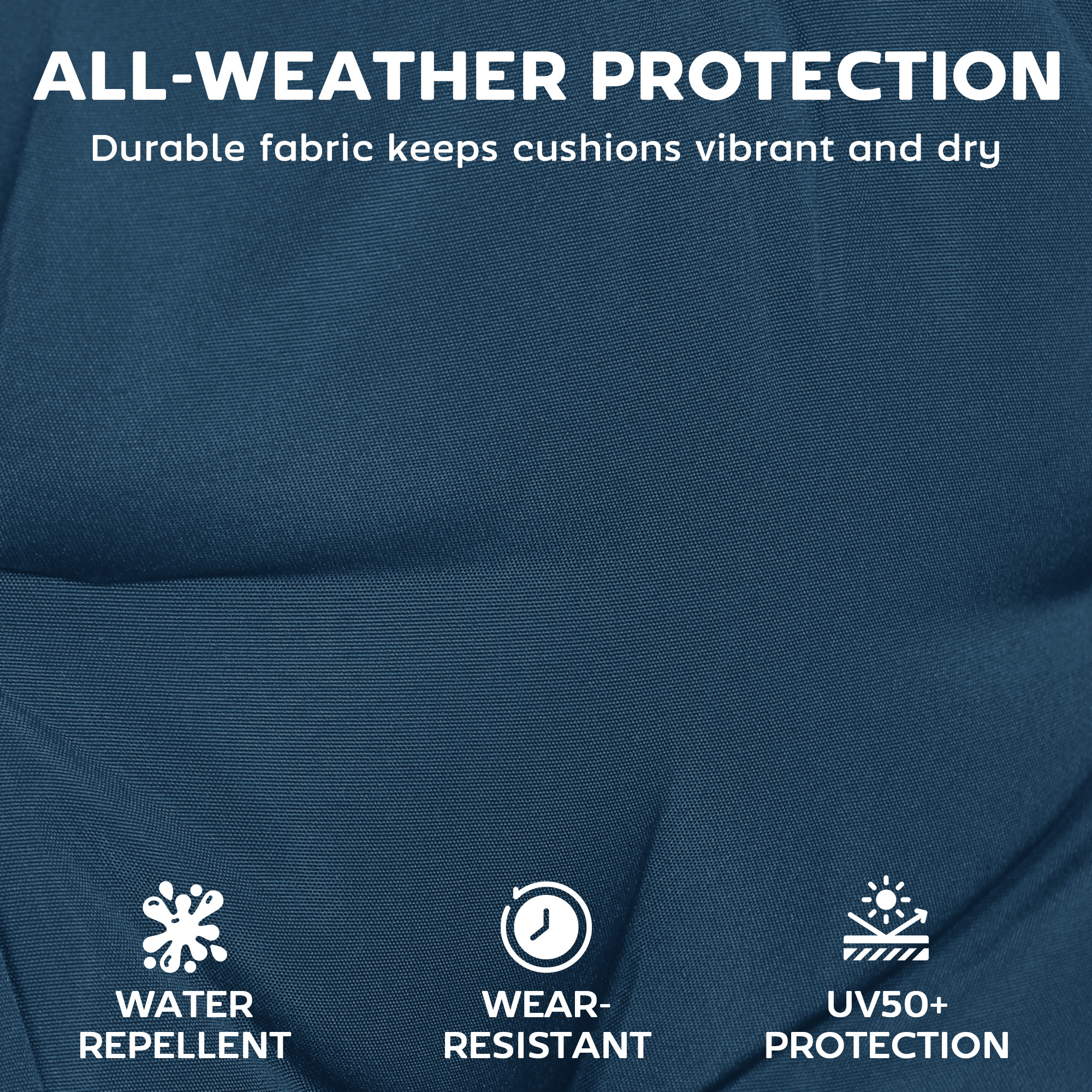  Chaise Lounge Cushion, 4" Thick Outdoor Lounge Chair Cushions with Ties for Patio, 26" x 80 ", Navy Blue