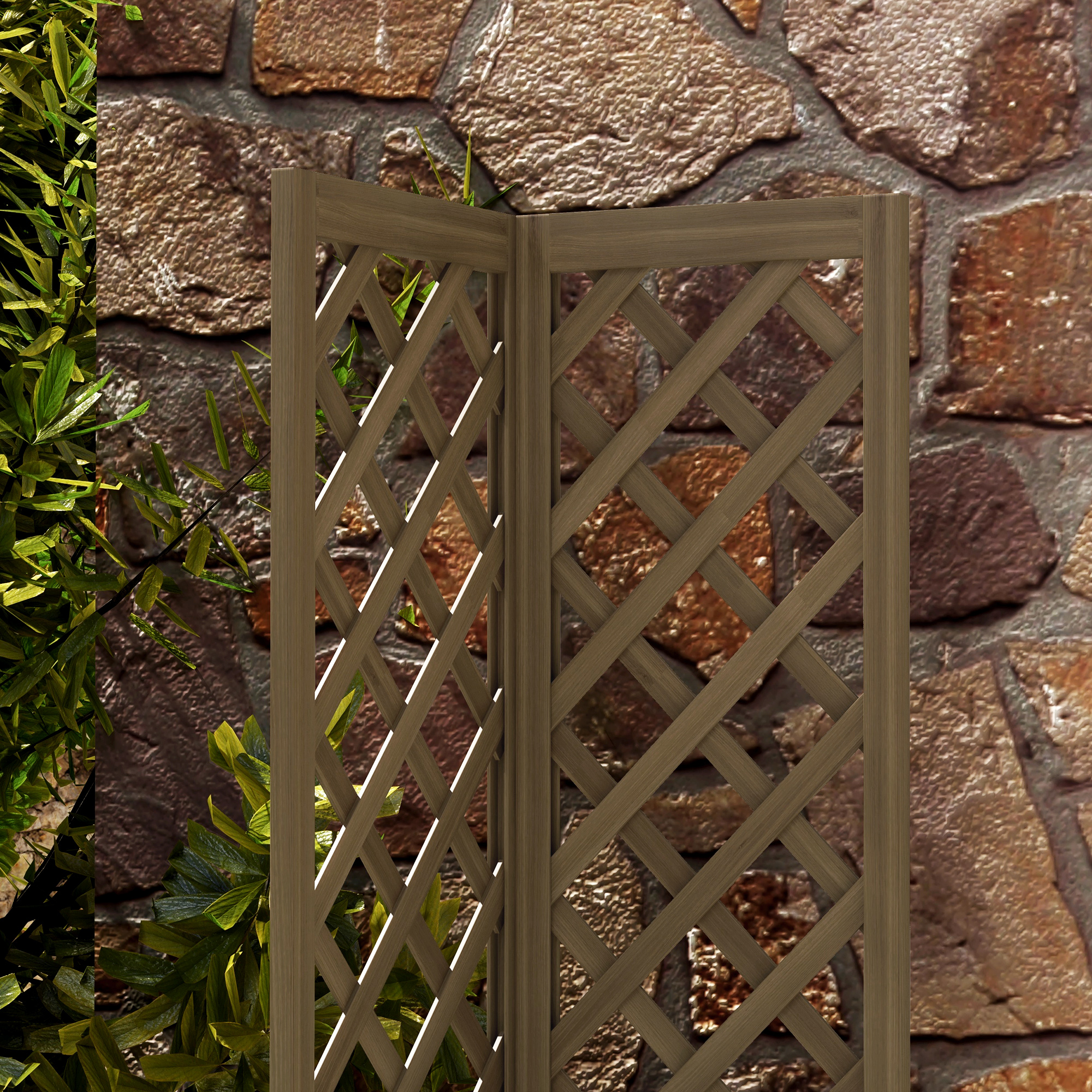  Wooden Raised Garden Bed, Planter with Trellis for Vine Climbing and Vegetables, Herbs and Flowers Growing, Carbonized