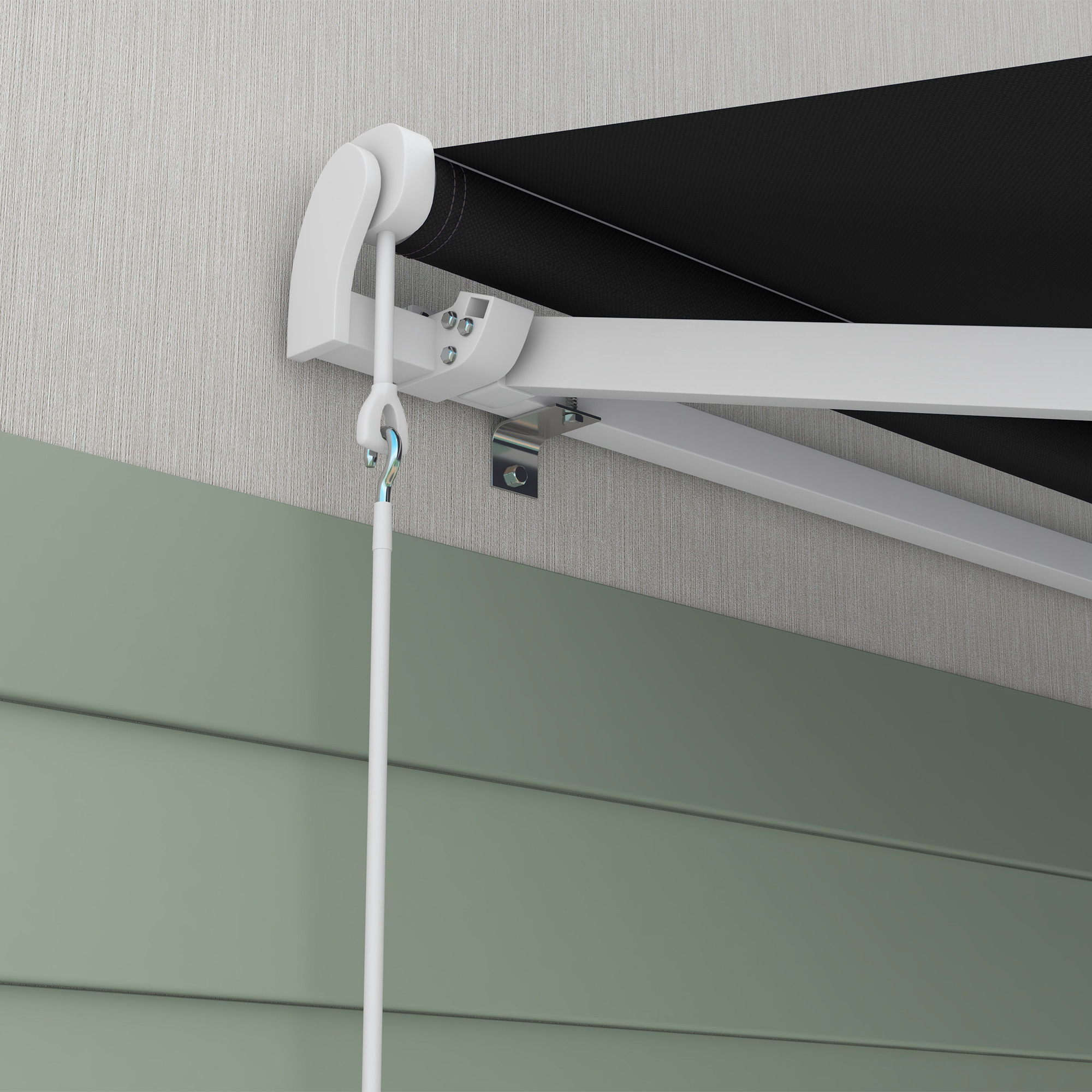  16' x 10' Electric Awning, Retractable Awning, UV Protection Sun Shade Shelter with Remote Controller and Manual Crank Handle for Deck, Balcony, Yard, Black