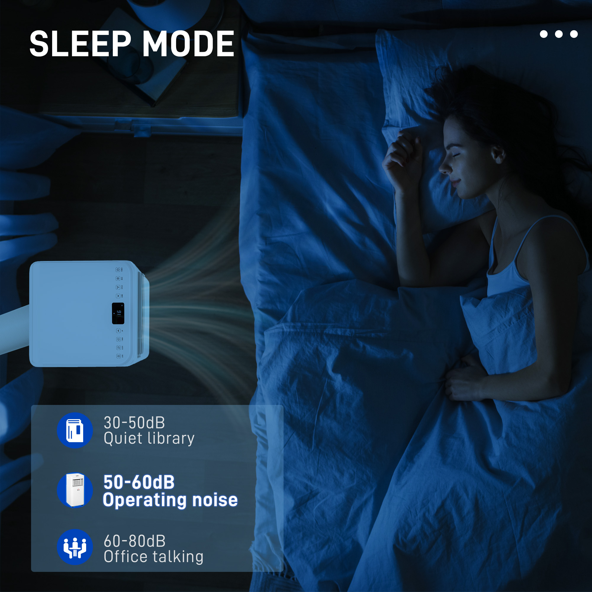  8000 BTU Mobile Air Conditioner for Cooling and Dehumidifying, Remote Control, 24H Timer, LED Display, White