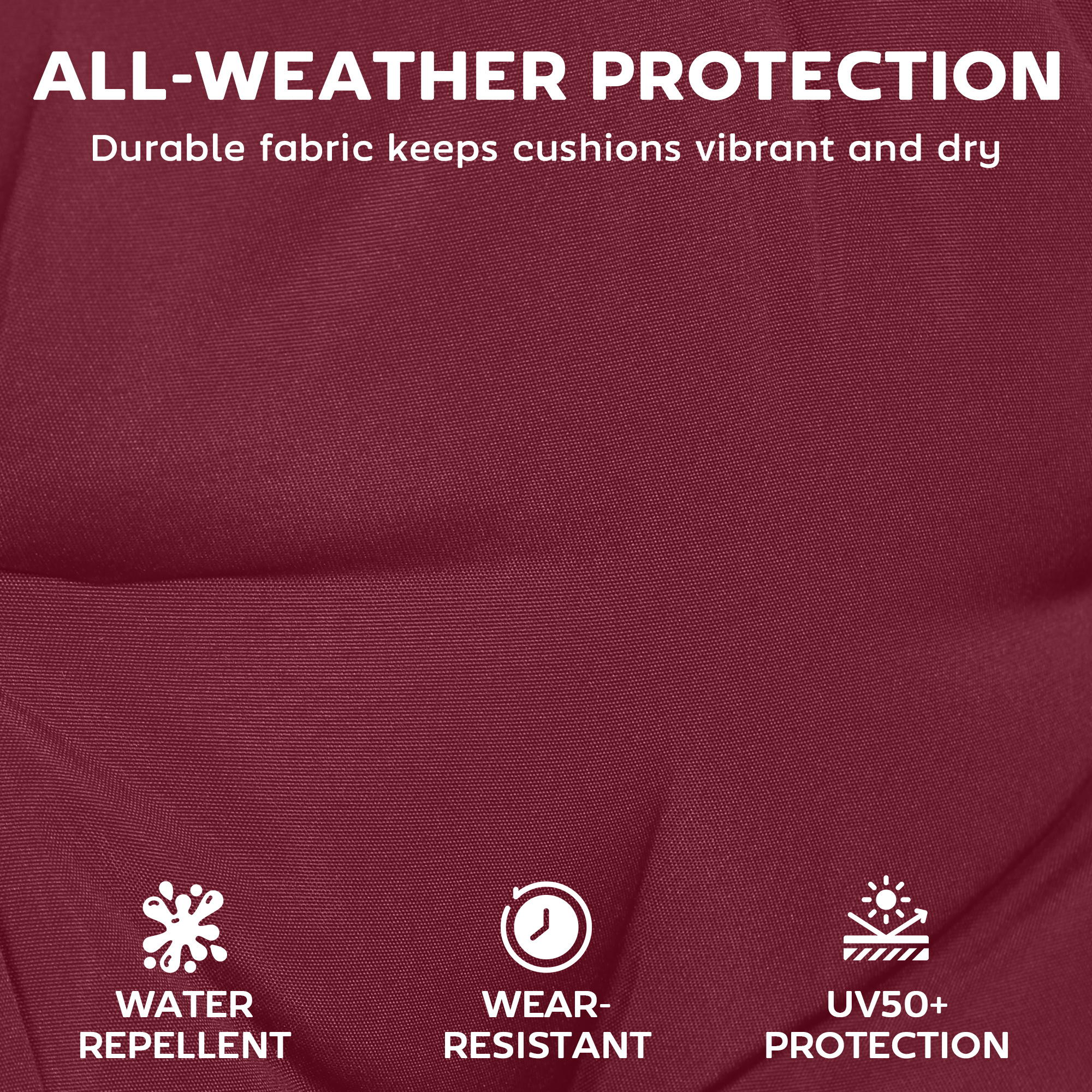  Chaise Lounge Cushion, 4" Thick Outdoor Lounge Chair Cushion with Ties for Patio, 21" x 72 ", Red