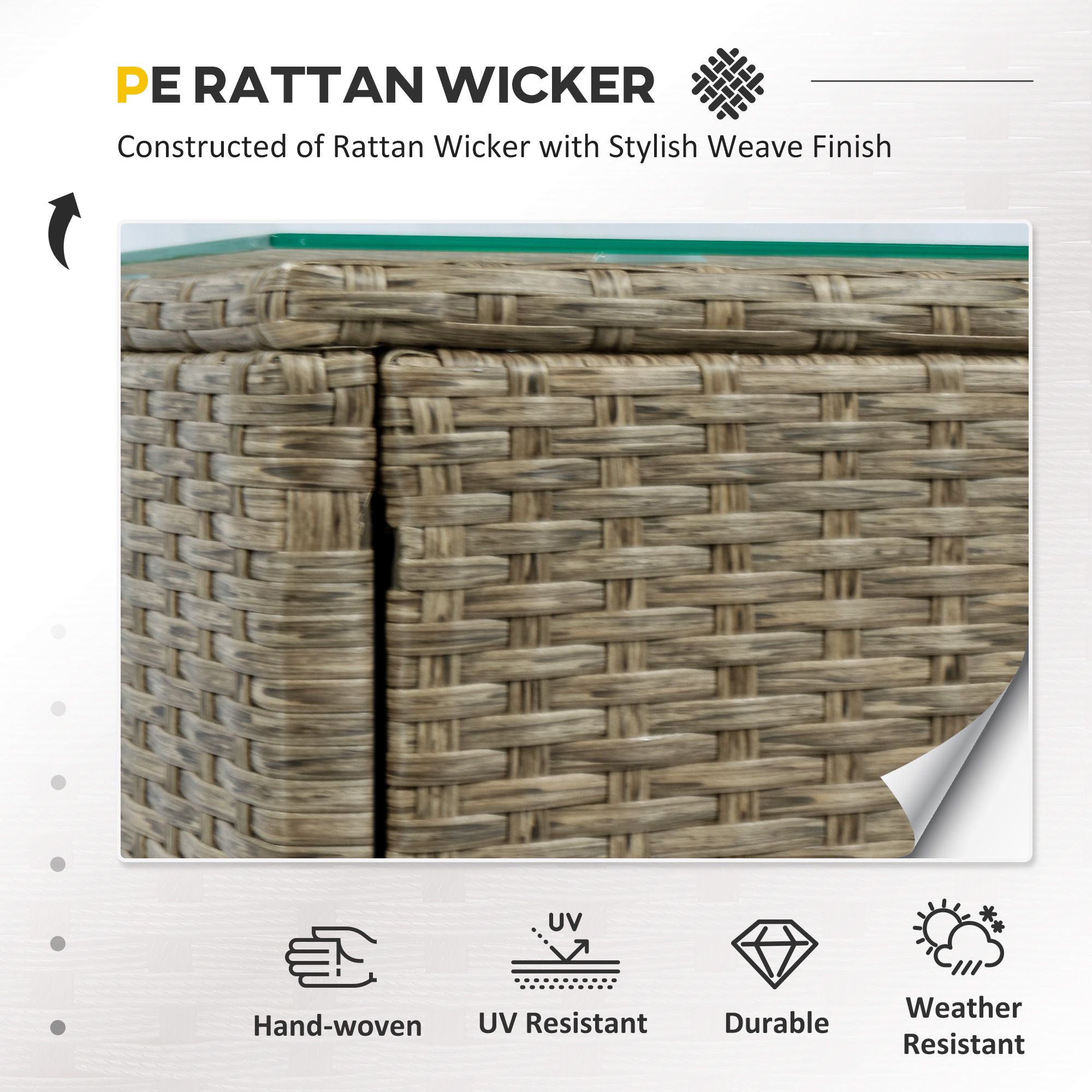  5 Pieces Rattan Wicker Lounge Chair Outdoor Patio Conversation Set with 2 Cushioned Chairs, 2 Ottomans and Tempered Glass Top Coffee Table, Brown/Red