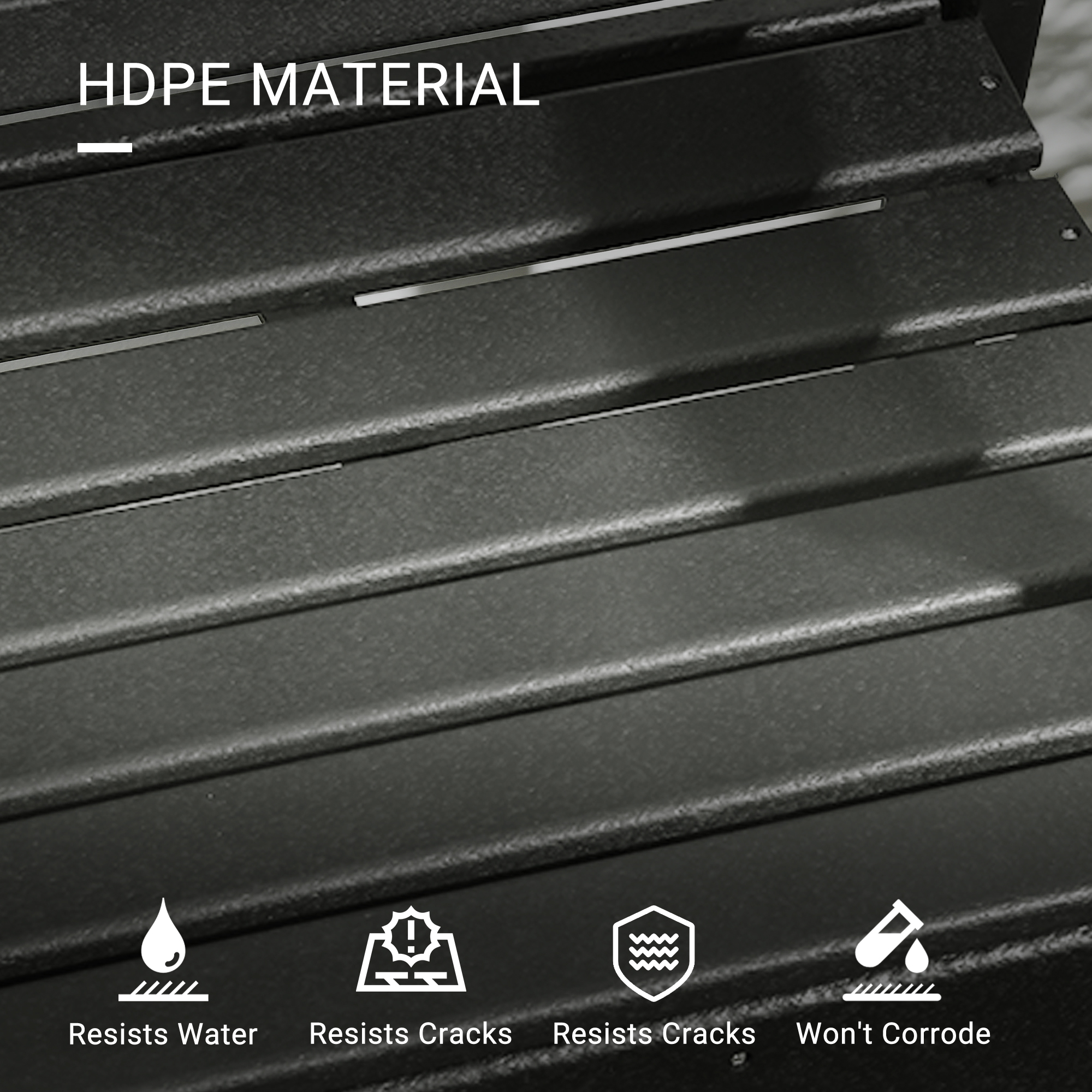  2 Piece All-Weather Patio Chairs, HDPE Patio Dining Chair Set, Heavy Duty Wood-Like Outdoor Furniture, Gray