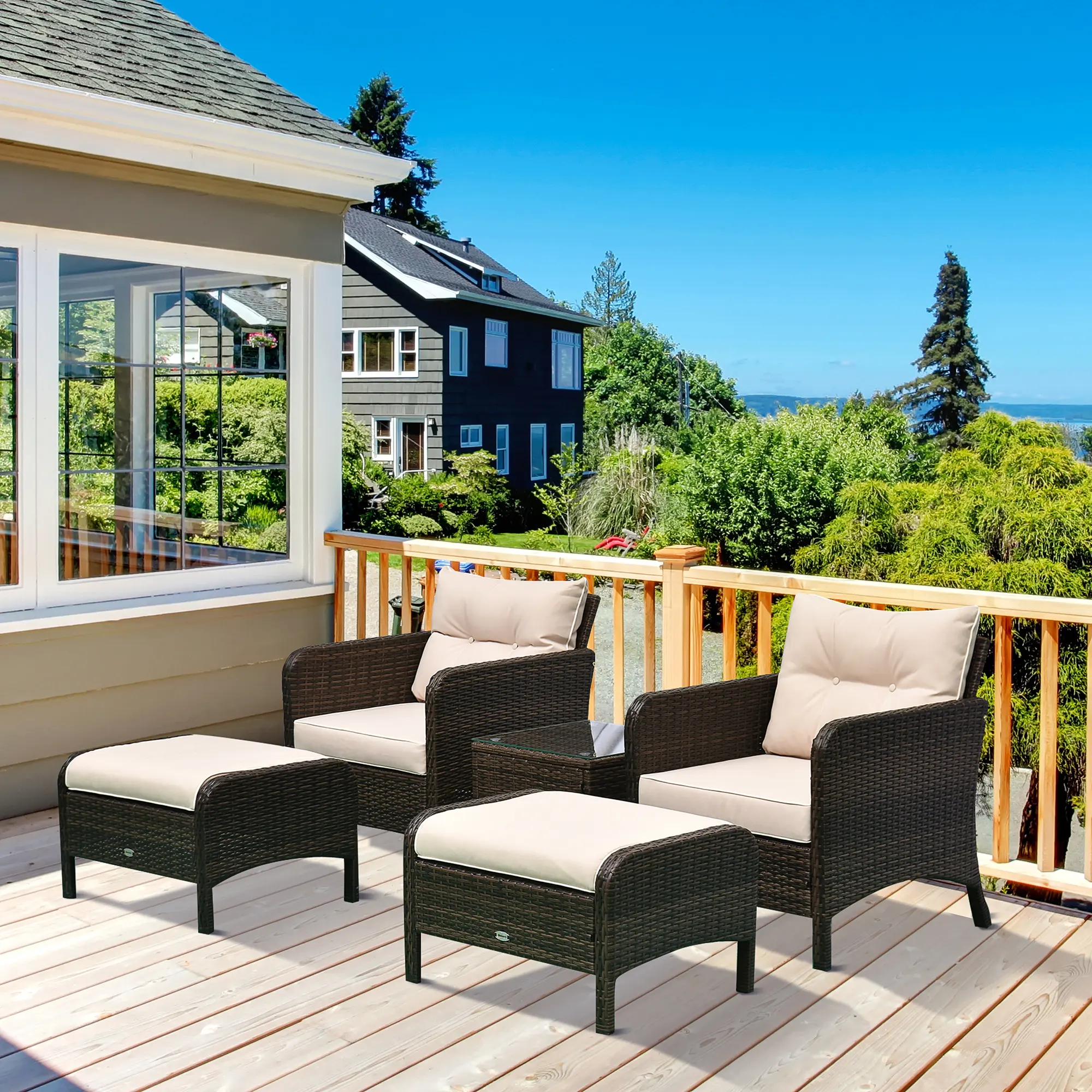 Rattan Wicker Lounge Chair Outdoor Patio Conversation