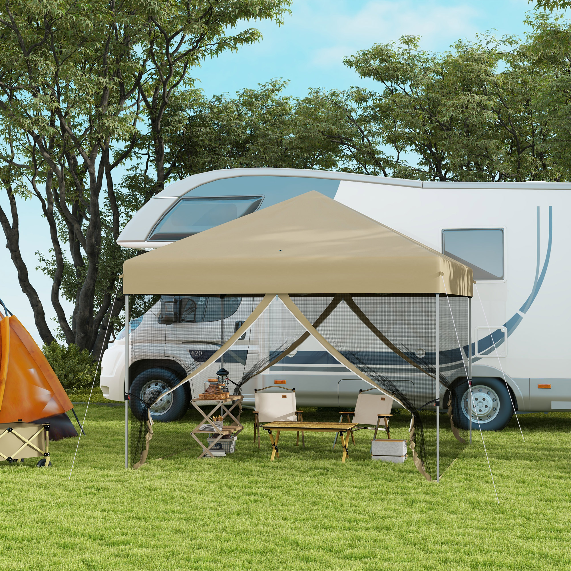  2 Pack Folding Camping Chair, Lightweight & Portable Beach Chairs Armchairs, Perfect for Festivals, Fishing, Picnic and Hiking, Khaki