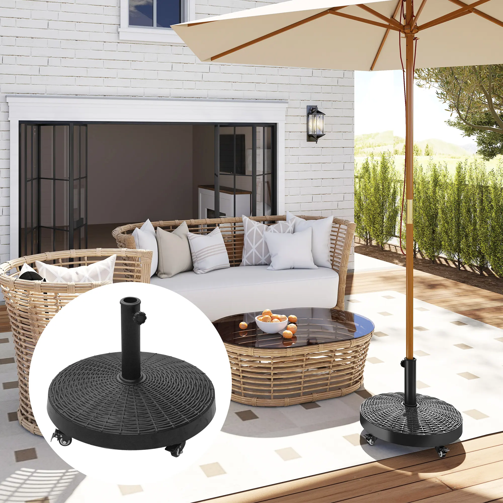 20.5" Heavy Duty Umbrella Stand, 50 lbs.