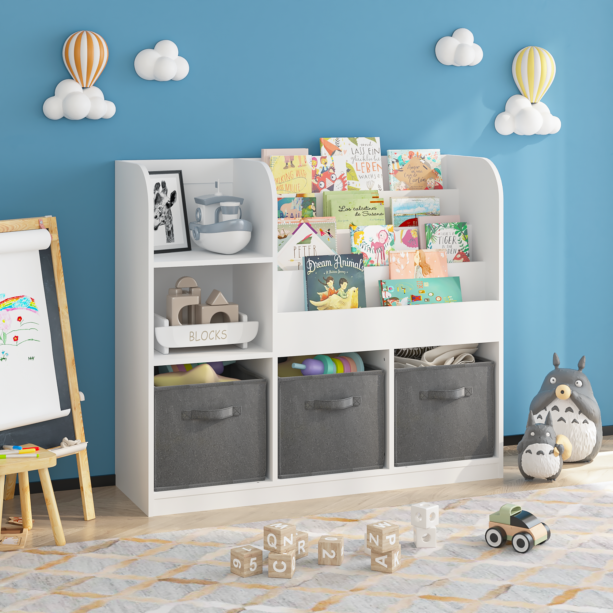 Kids Bookcase And Bookshelf, Multifunctional Bookcase Wit...