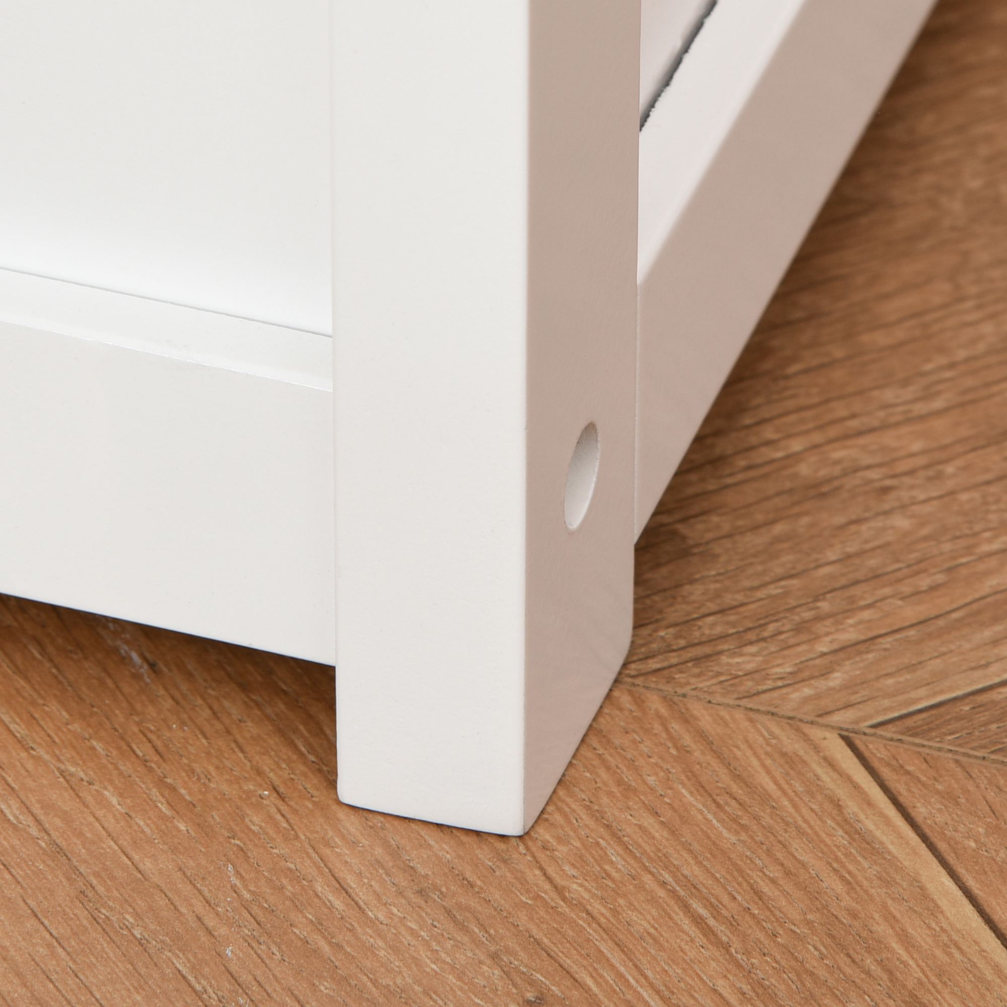 Qaba 2-in-1 Kids Wooden Toy Organizer Chest Storage Box with Seat Bench Cabinet Chunk Cube with Safety Pneumatic Rod White