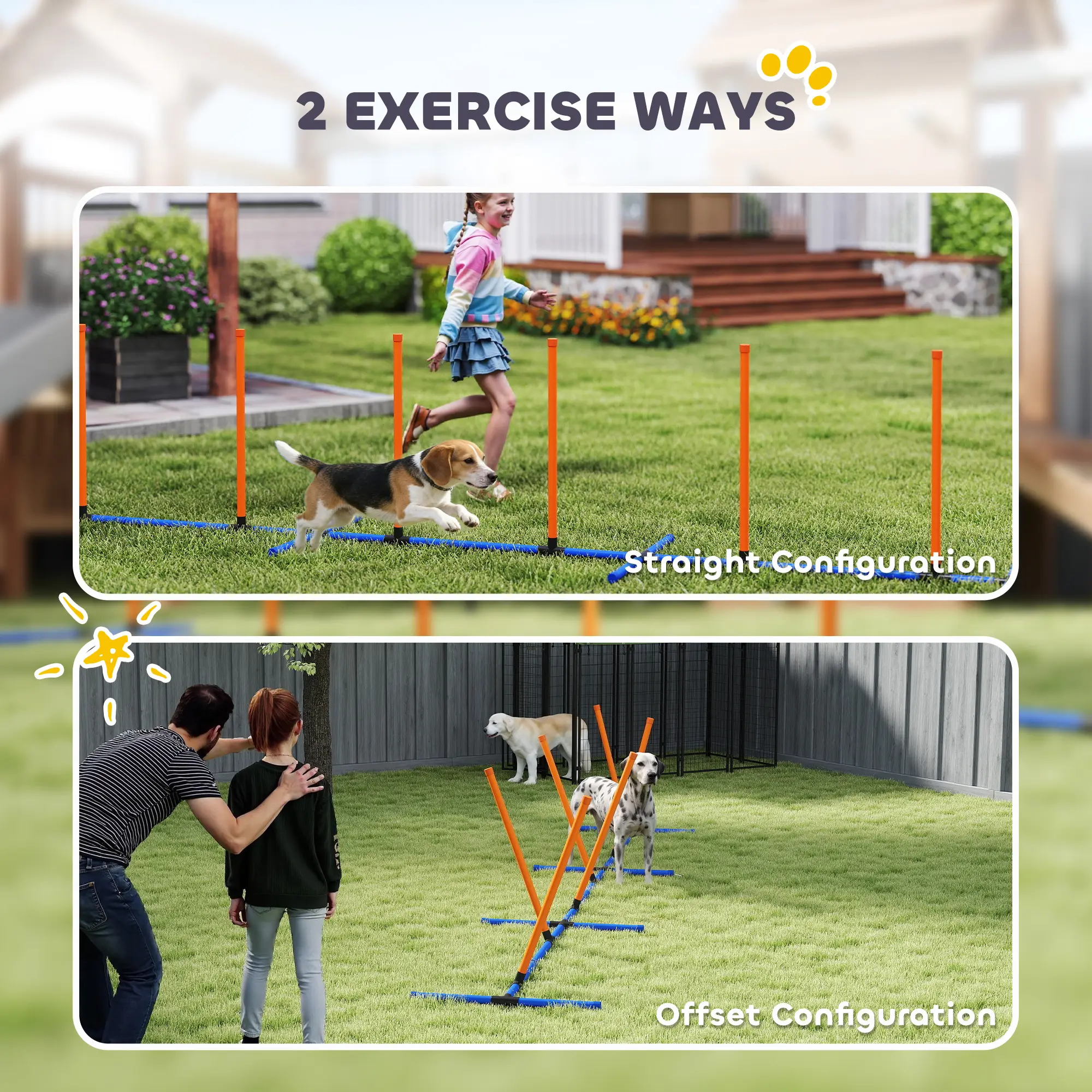 Dog Agility Training Equipment Adjustable Poles for Dog Agility Course with Carry Bag