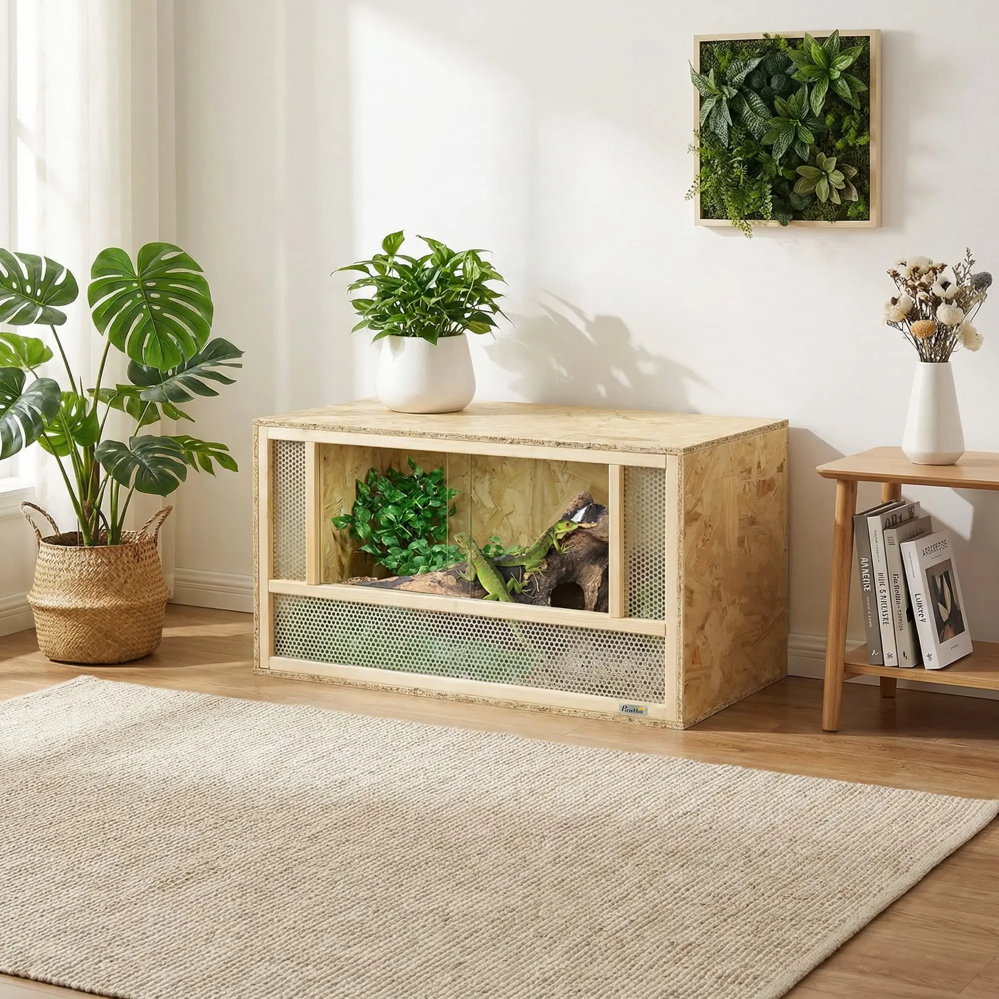 Wooden Reptile Terrarium with Sliding Door