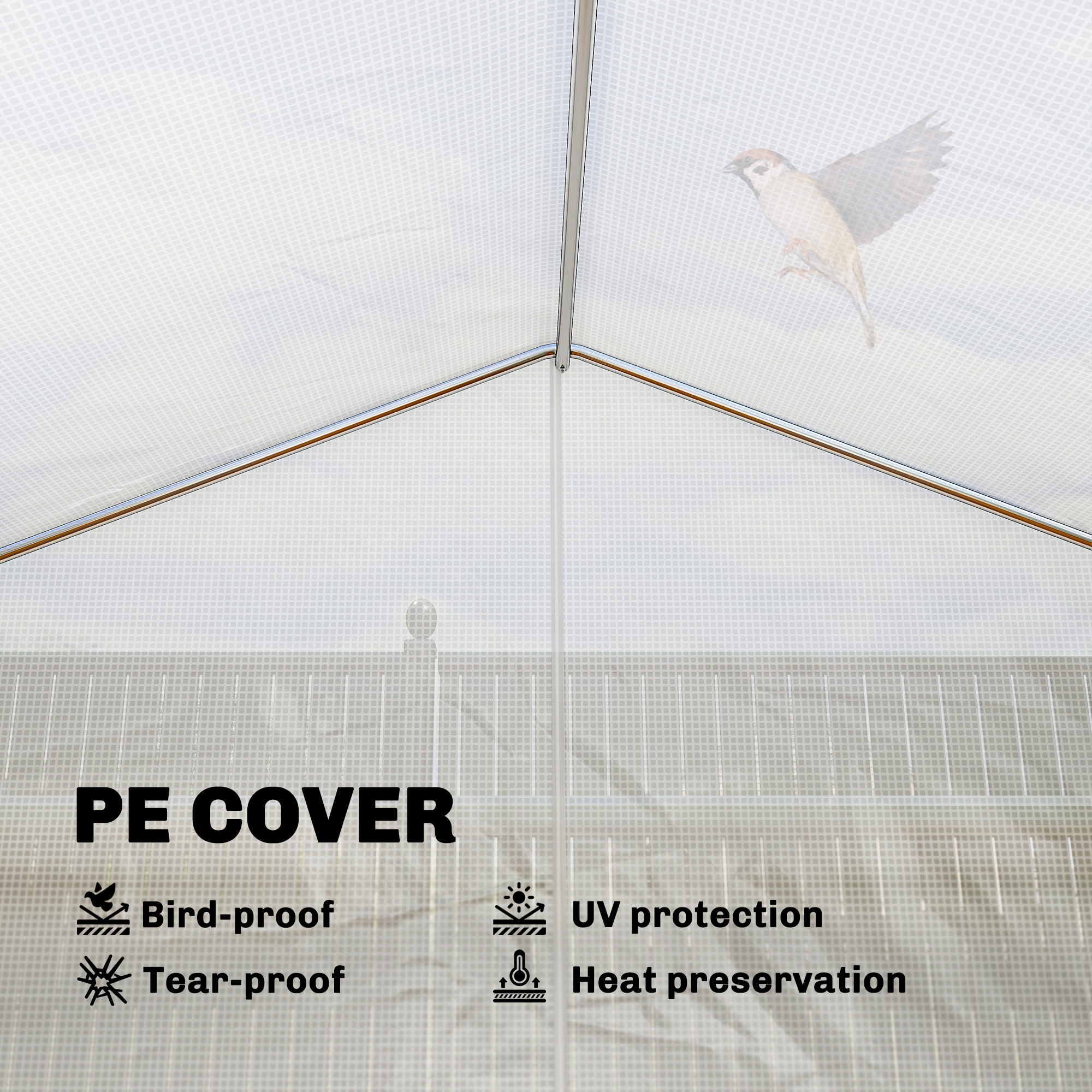 10x11x6 Walk-in Tunnel Greenhouse with Shelves, Mesh Door and Windows, Plant Hot House with PE Cover… image 5
