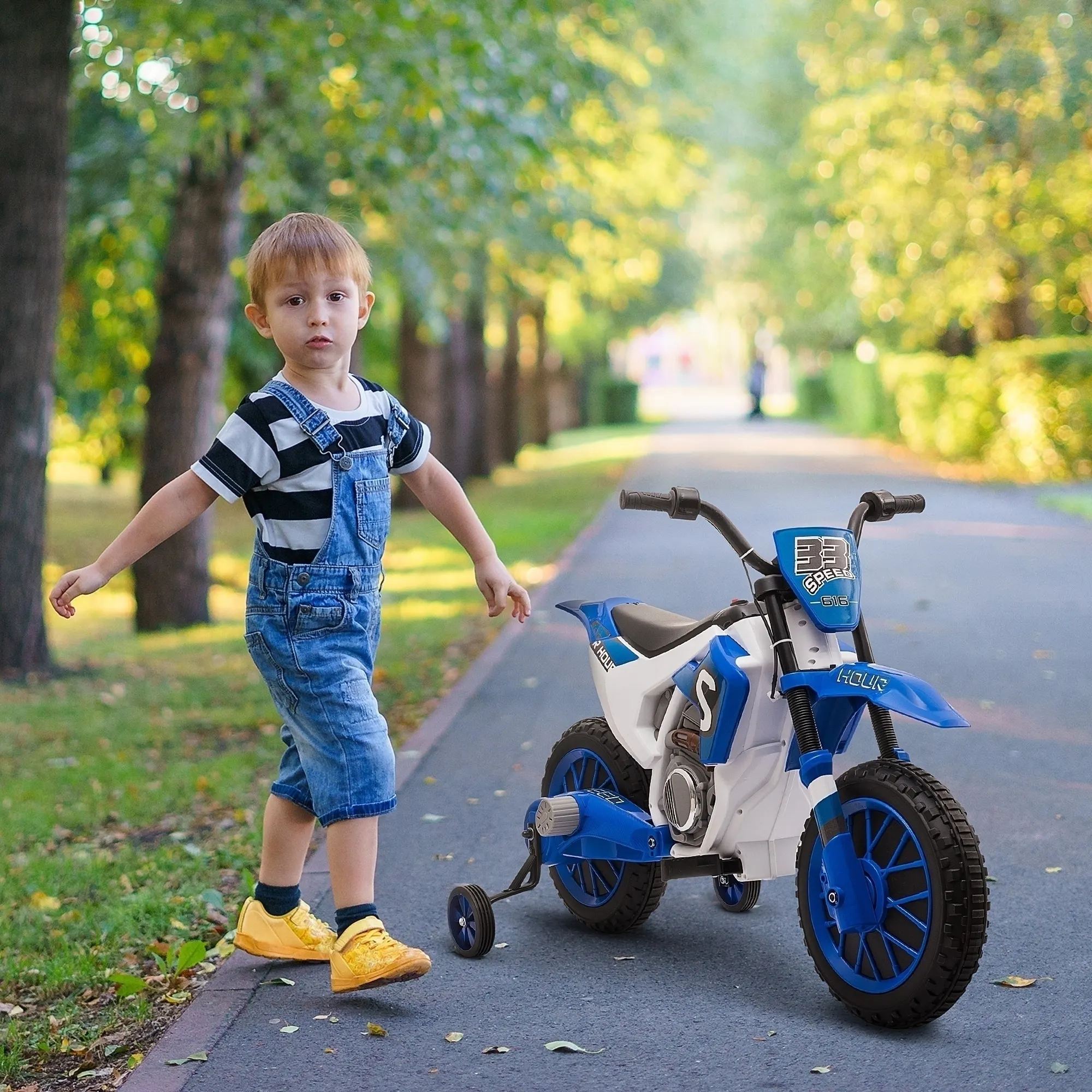 12V Kids Motorcycle w Treaded Tires, 5mph