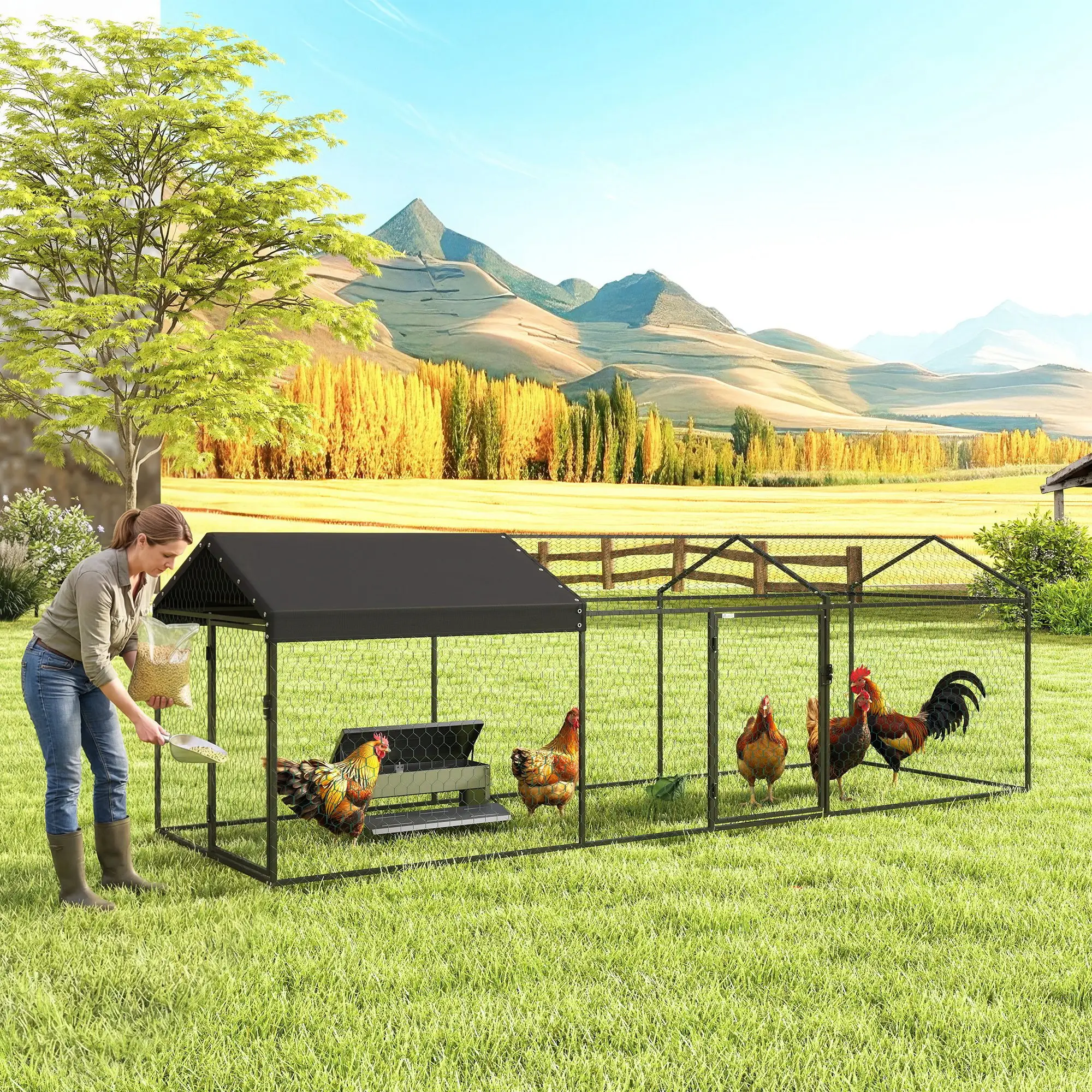 Large Metal Chicken Coop, Run