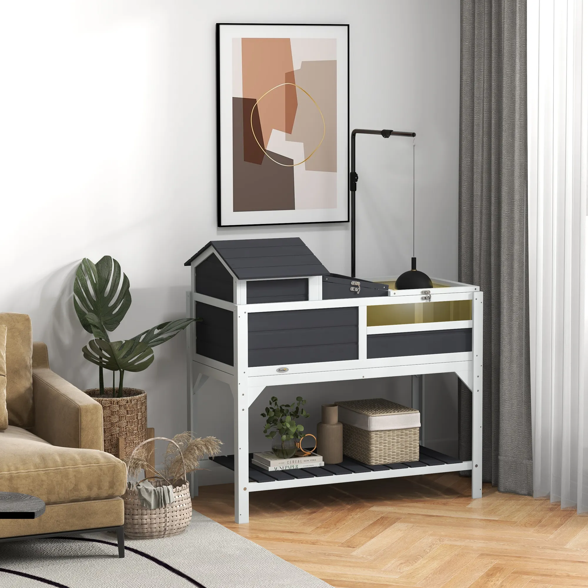 Tortoise Enclosure House w Adjustable Lamp Holder