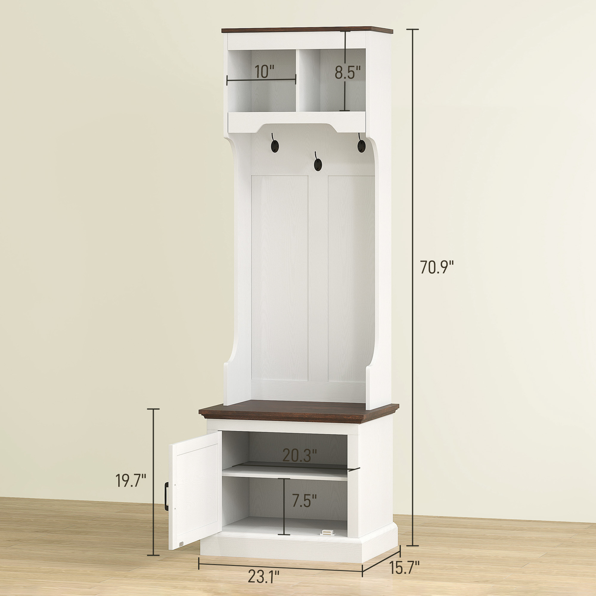 Hall Tree with Shoe Storage, picture 4 of 5