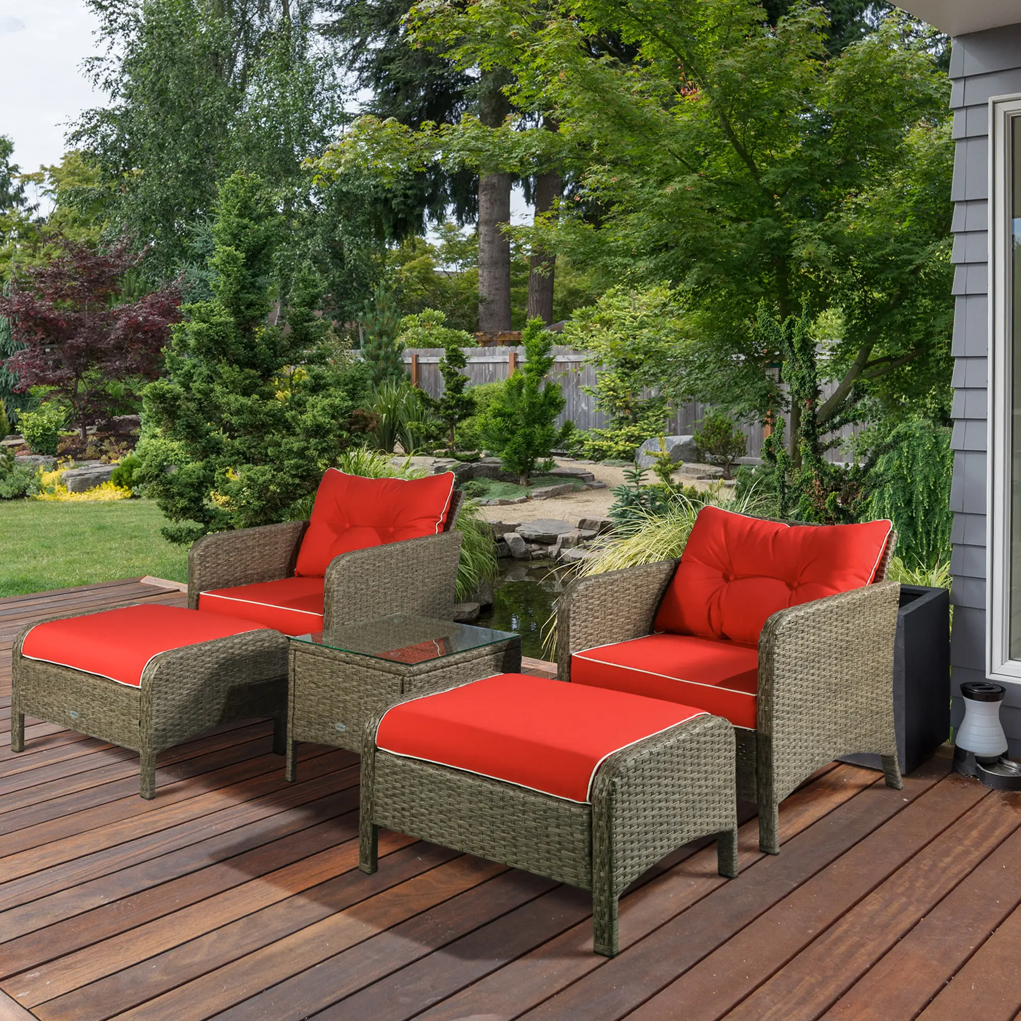 Rattan Wicker Lounge Chair Outdoor Patio Conversation