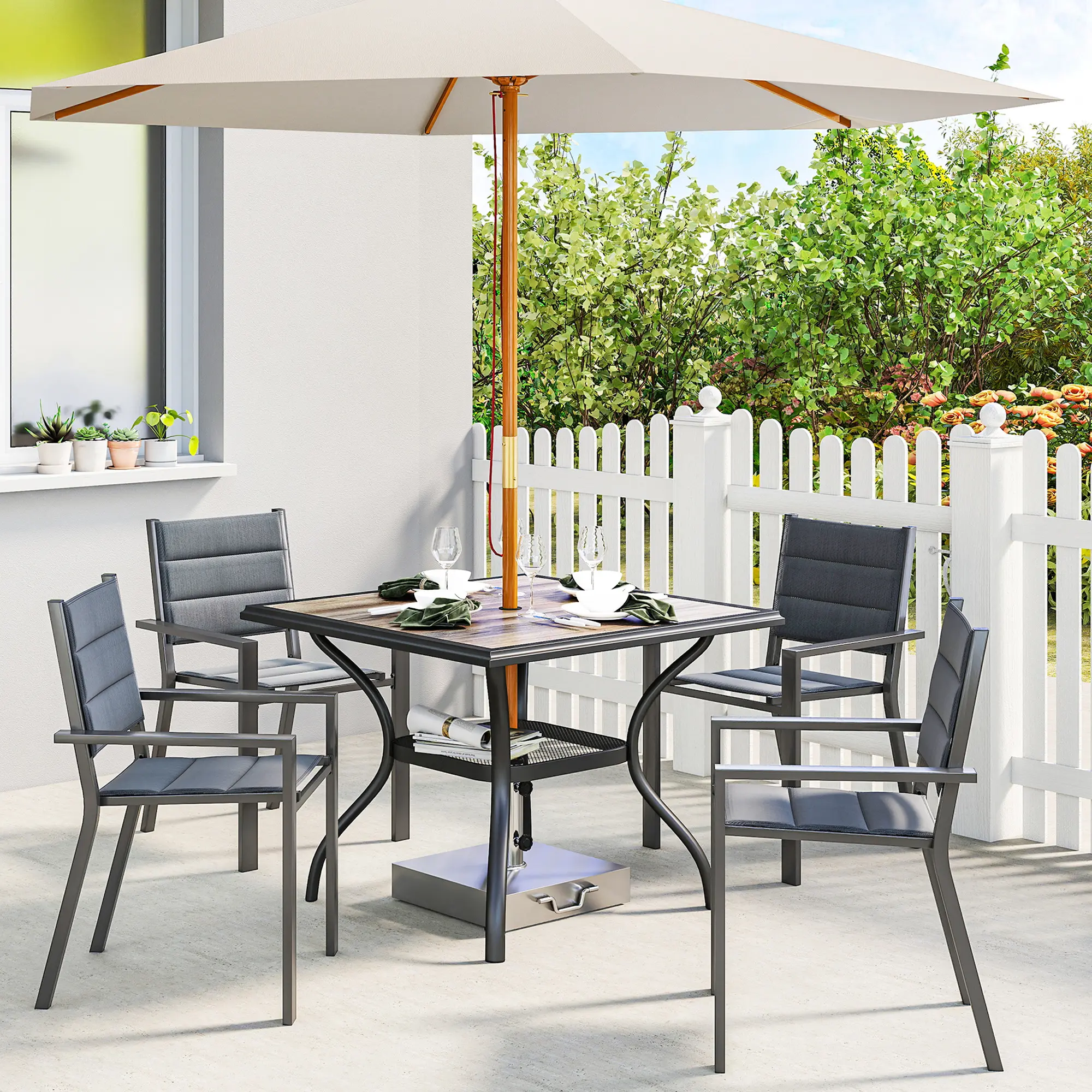 37" Square Outdoor Dining Table