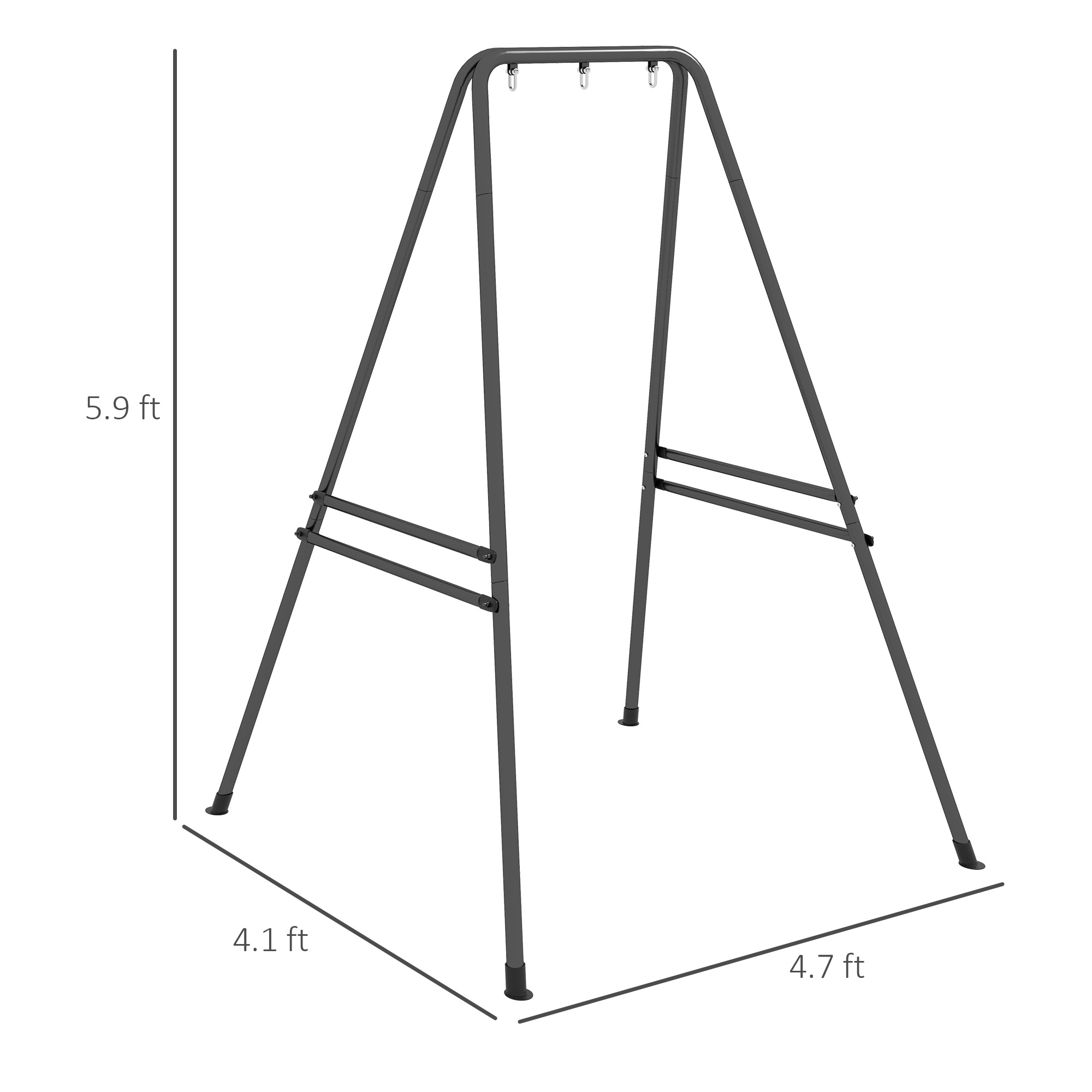  A-Shaped Hammock Chair Stand, Heavy Duty Swing Stand for Indoor & Outdoor Use, Max 330 lbs., Black