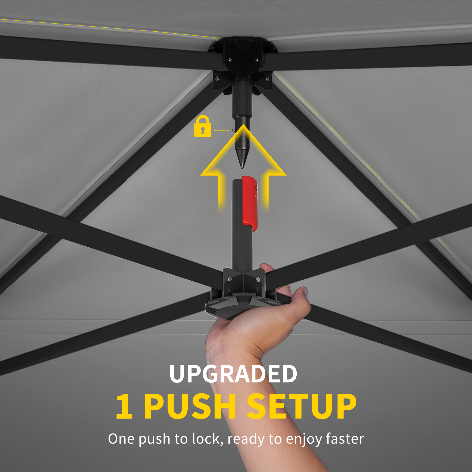  10 x 10 ft Pop Up Canopy Tent with One Push Setup, Outdoor Portable Instant Canopy Shelter w/ Roller Bag, American Flag