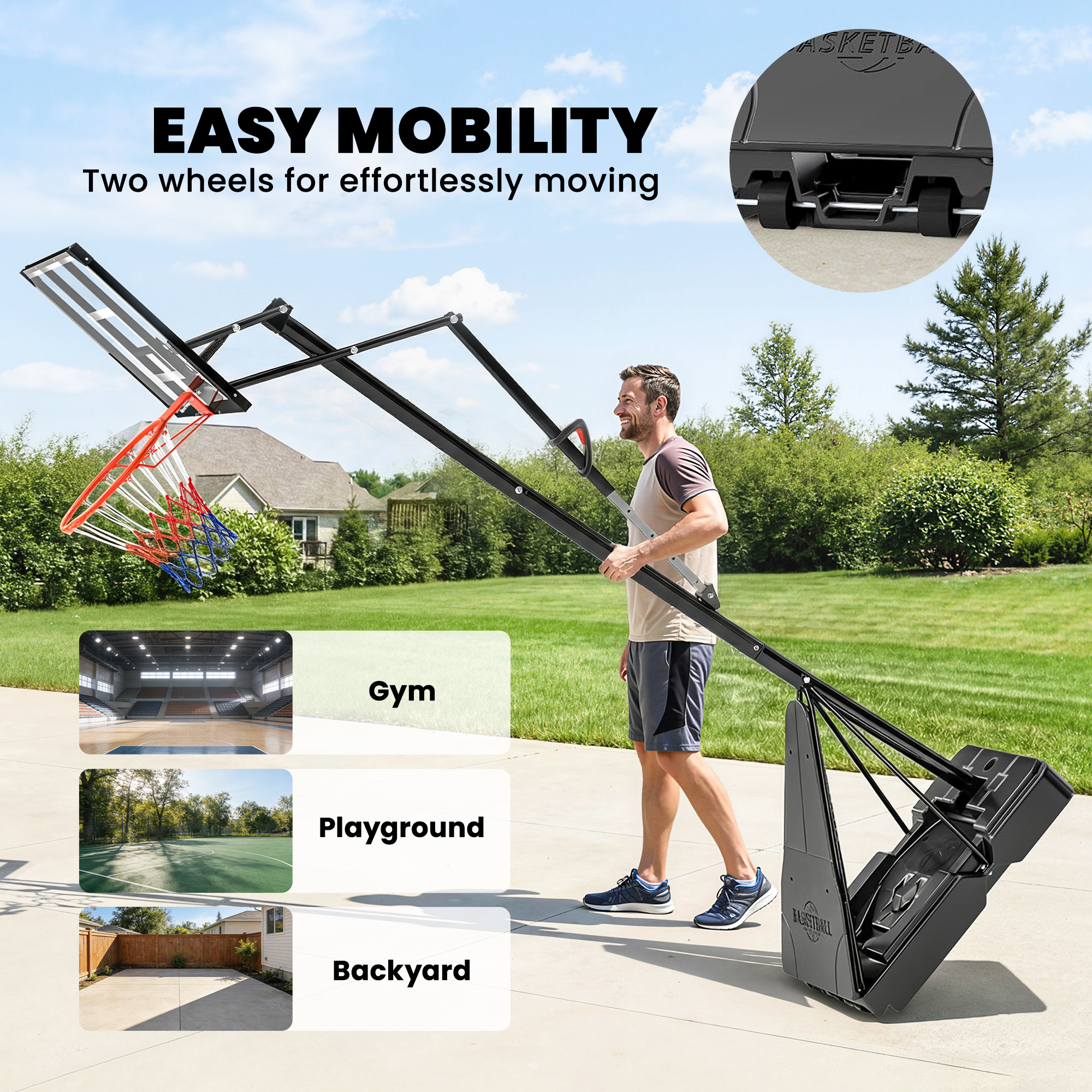 Portable Basketball Hoop Outdoor, 8-10ft Adjustable Basketball Goal, 47 Inch... 5