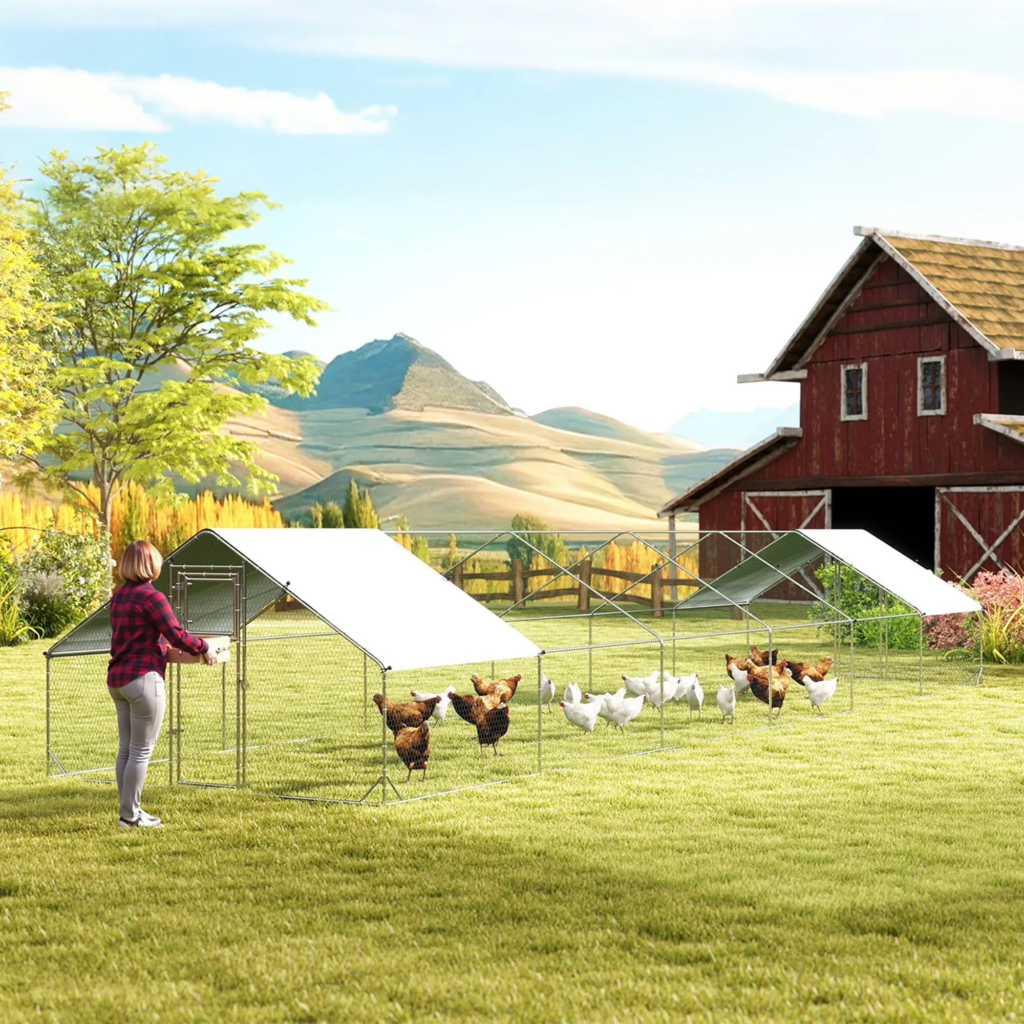 Large Chicken Coop with Waterproof and Anti-UV
