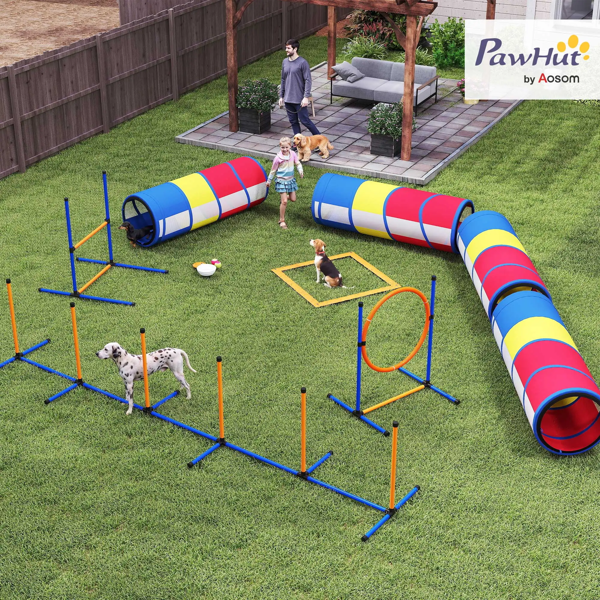 Dog Agility Training Equipment, 12-Piece Obstacle Course